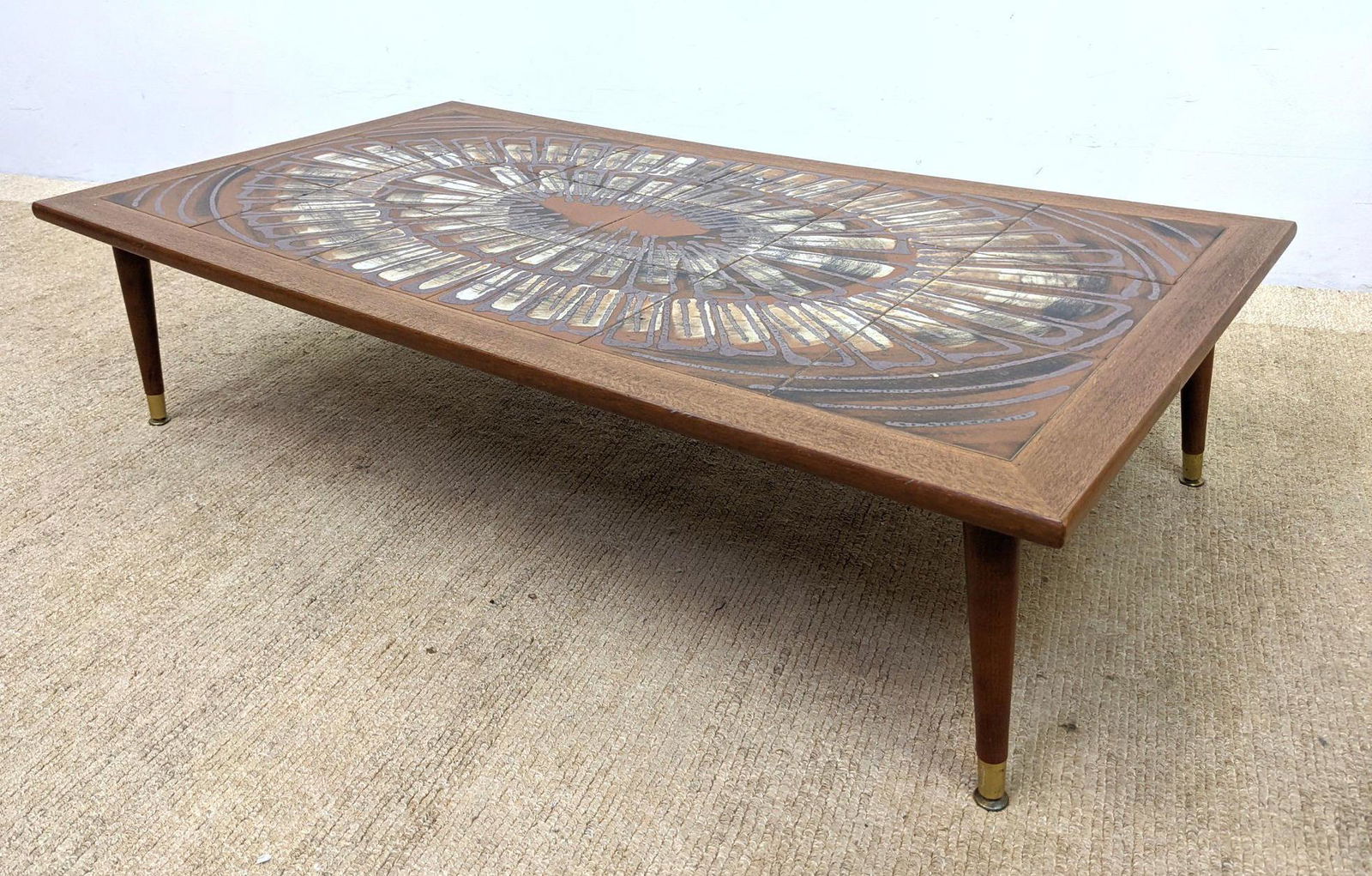 TOFTEN Danish Modern Teak Tile Top Coffee Table. Glazed (1 of 14)