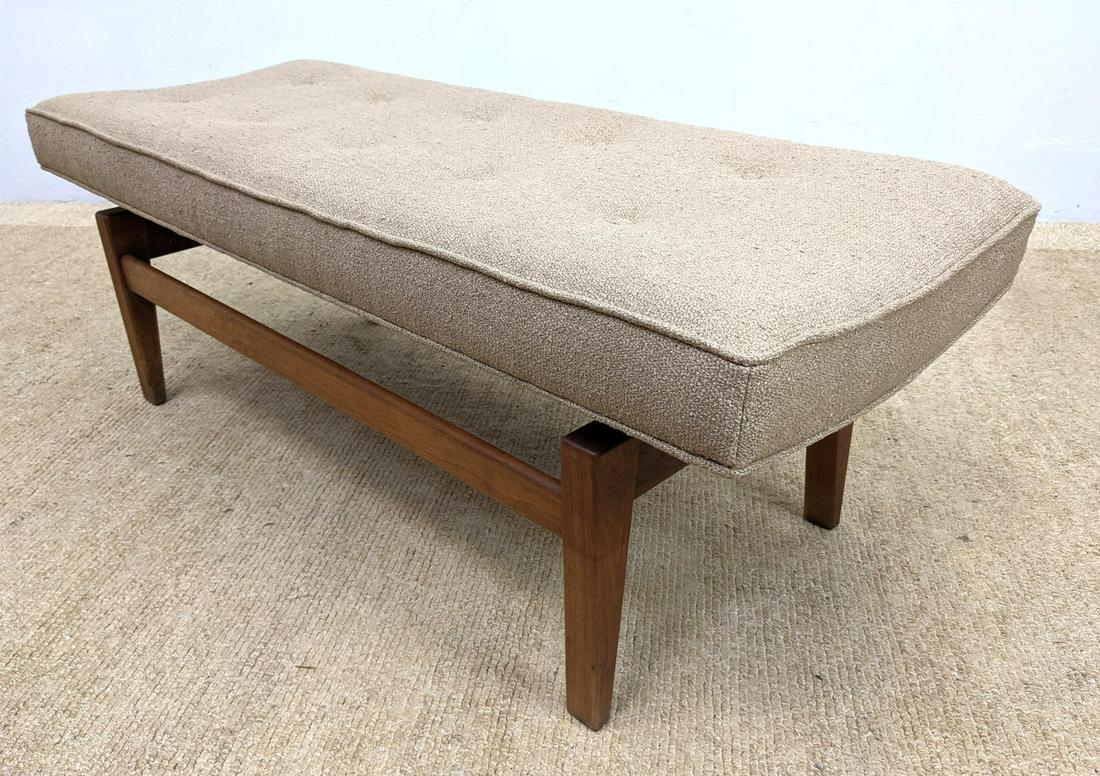 JENS RISOM Bench Curved top. Walnut Frame. (1 of 9)