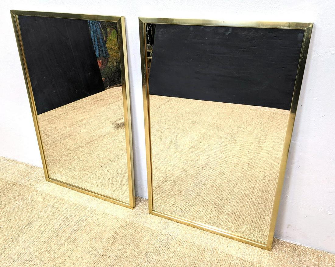 Pr Modernist Thin Gold Tone Framed Wall Mirrors. Paul M (1 of 7)