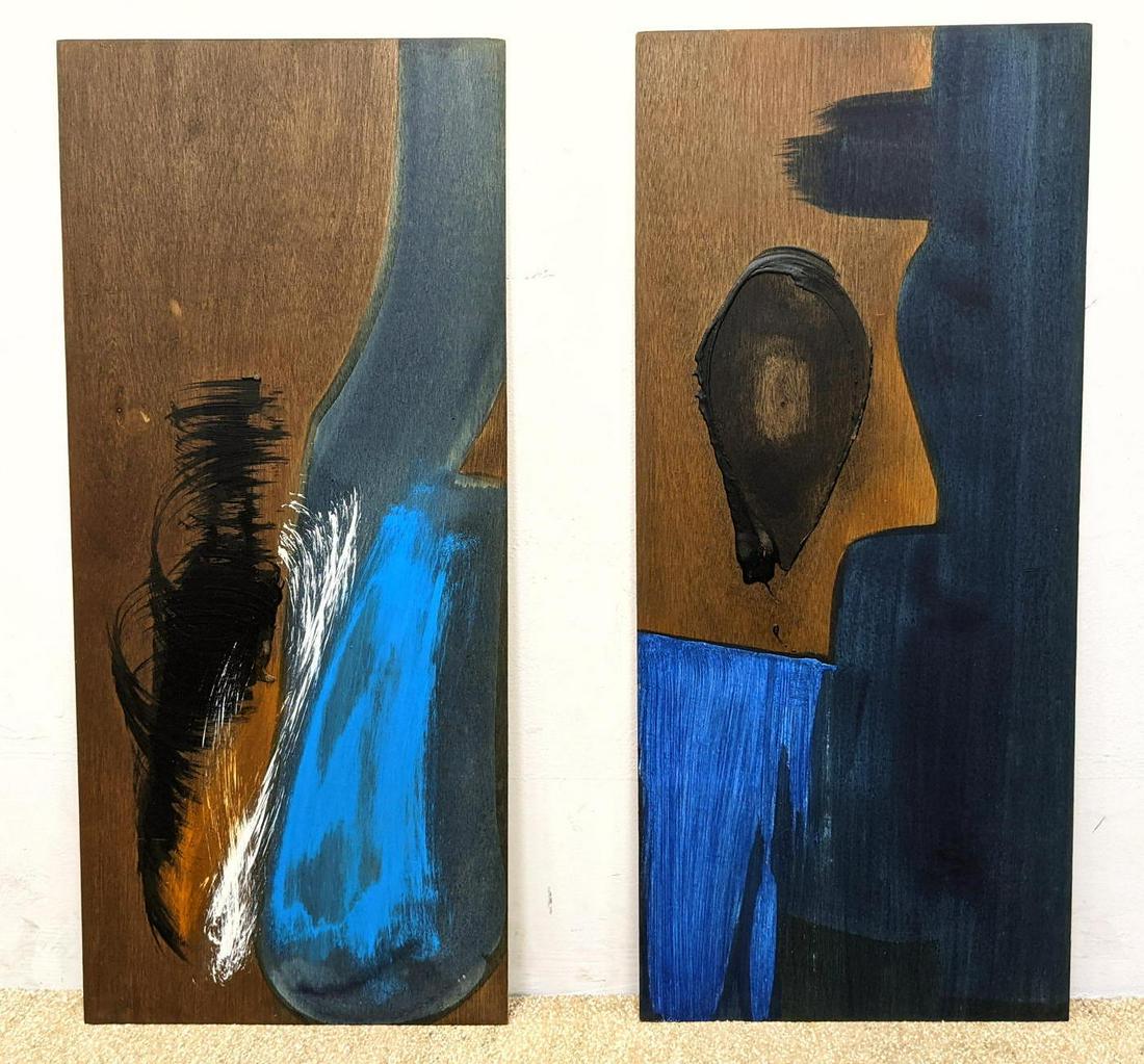 2pcs EUGENI TORRENS Modernist Abstract Paintings. Paint (1 of 9)