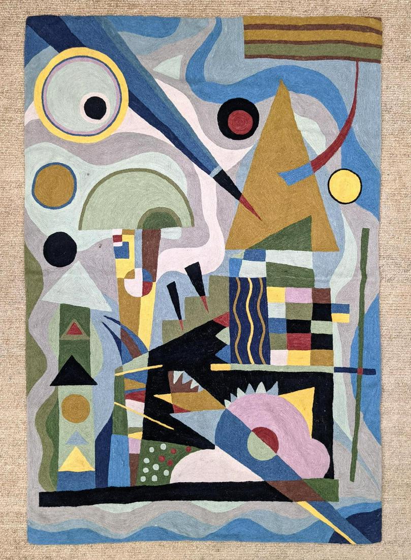Embroidered Colorful Modernist Abstract Tapestry. Solid (1 of 10)