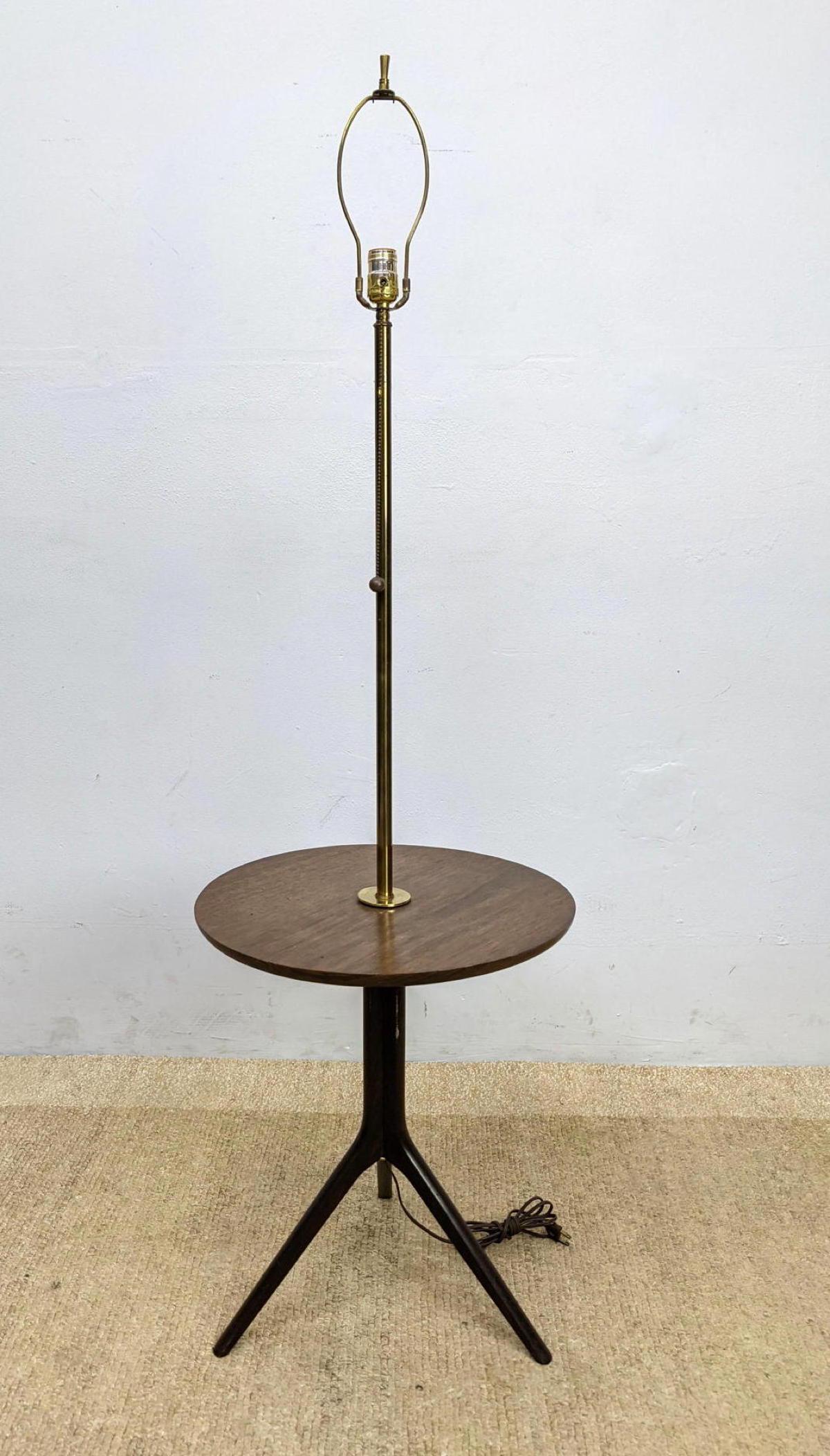 American Modern Lamp Table. Round wood table. Three leg (1 of 10)