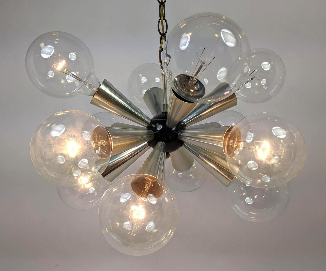 Elegant Modernist Glass Sphere Bulb Chandelier. Metal c (1 of 11)