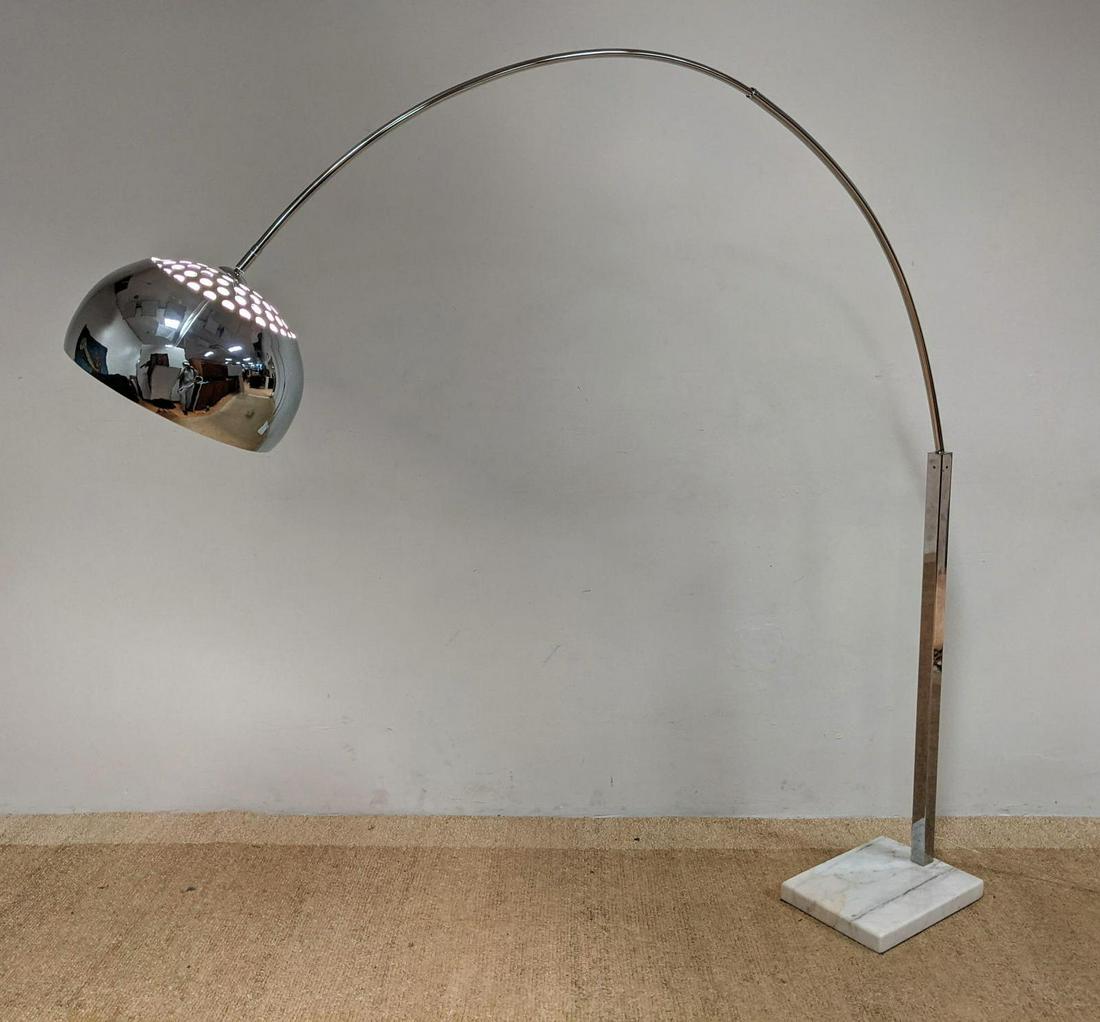 Modernist Chrome Arc Form Floor Lamp. Chrome Ball Shade (1 of 16)