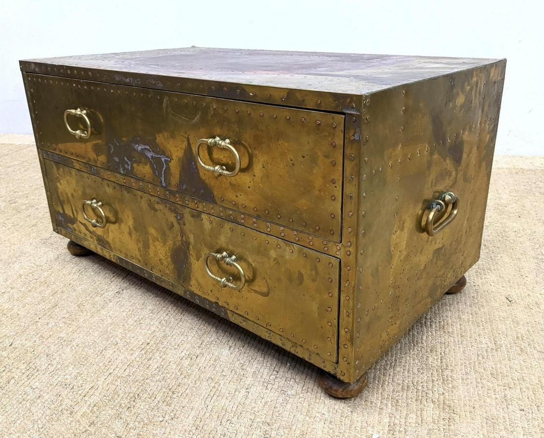 SARREID Brass Bound Trunk Chest. Studded Trim with Side (1 of 14)