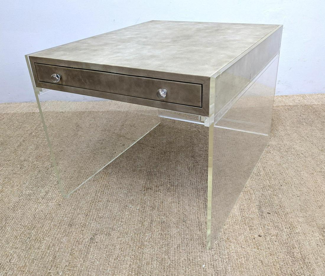 Faux Lizard Decorator Side Table Night Stand. Lucite Si (1 of 11)