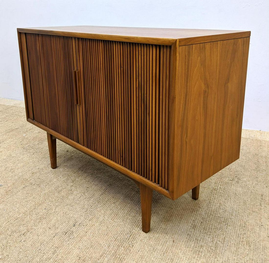 DREXEL American Modern Walnut Tambour Door Cabinet. TV (1 of 15)