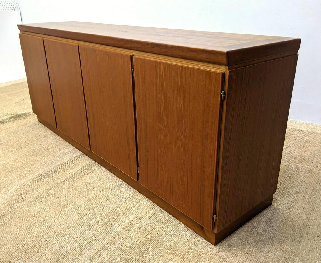 SKOVBY Danish Modern Teak Credenza Sideboard. Some inte: SKOVBY Danish Modern Teak Credenza Sideboard. Some interior drawers. Label. -- Dimensions: H: 32.5 inches: W: 80 inches: D: 19 inches ---