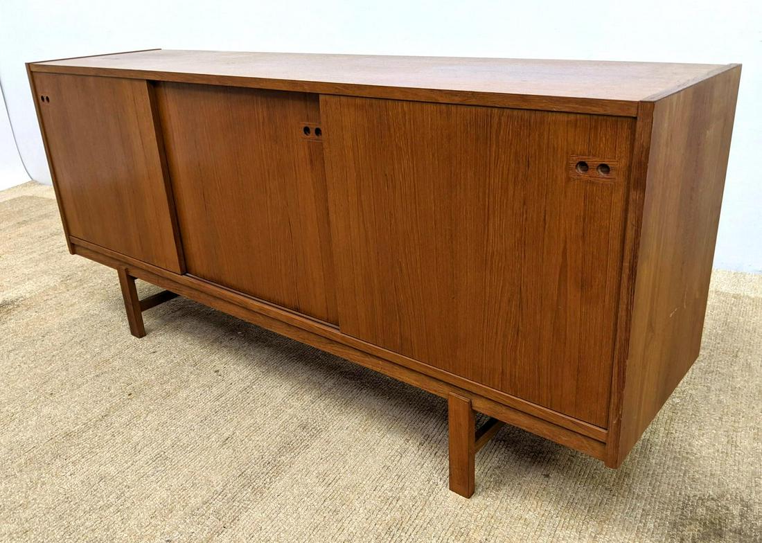 Danish Modern Teak Credenza Sideboard. Raised on square (1 of 15)
