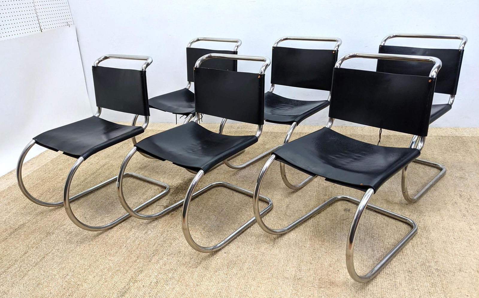 Set 6 MIES VAN DER  ROHE Dining Chairs. KNOLL INTERNATI (1 of 16)
