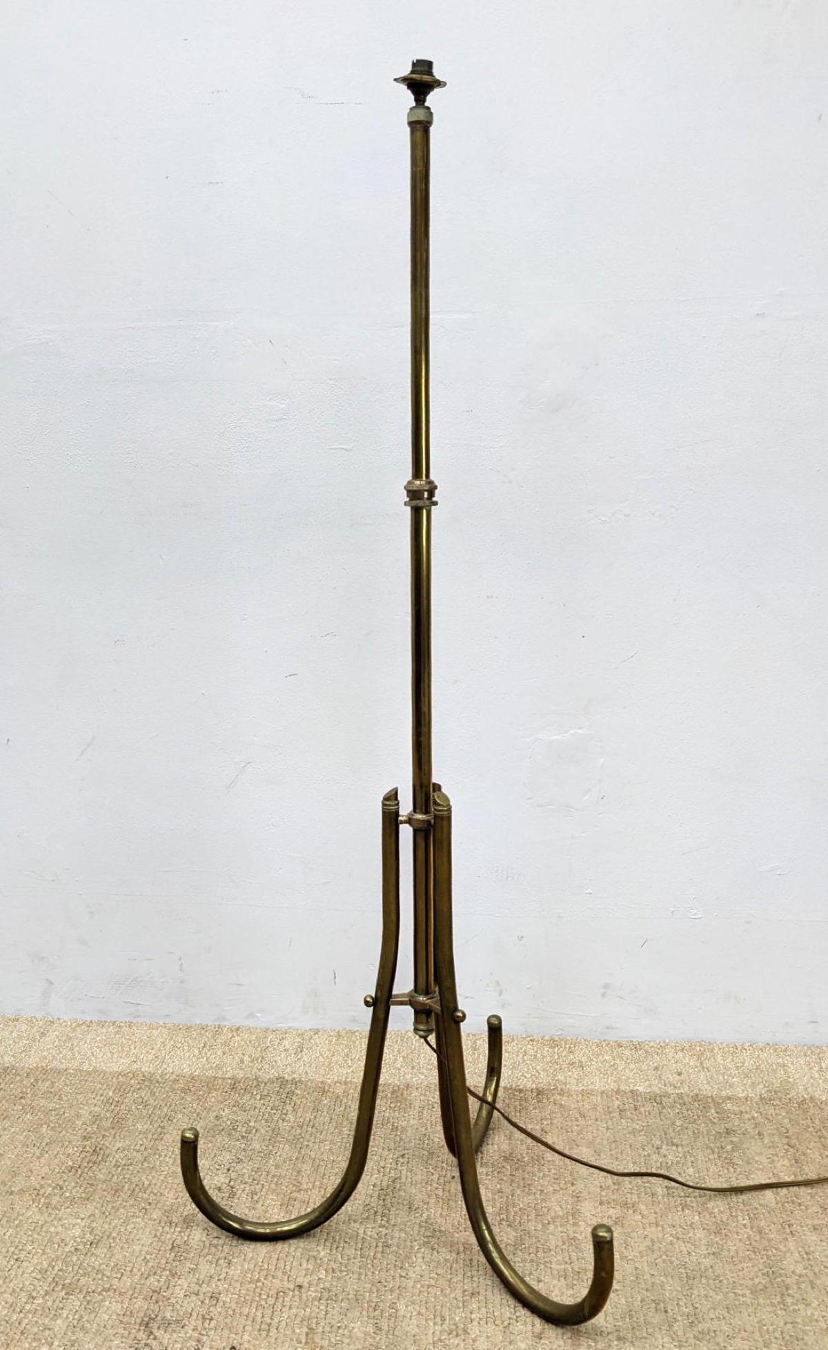 French Style Brass Floor Lamp. Three leg base. (1 of 11)