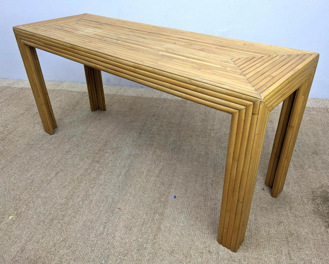 Decorator Split Bamboo Console Hall Table. Miami Modern (1 of 13)