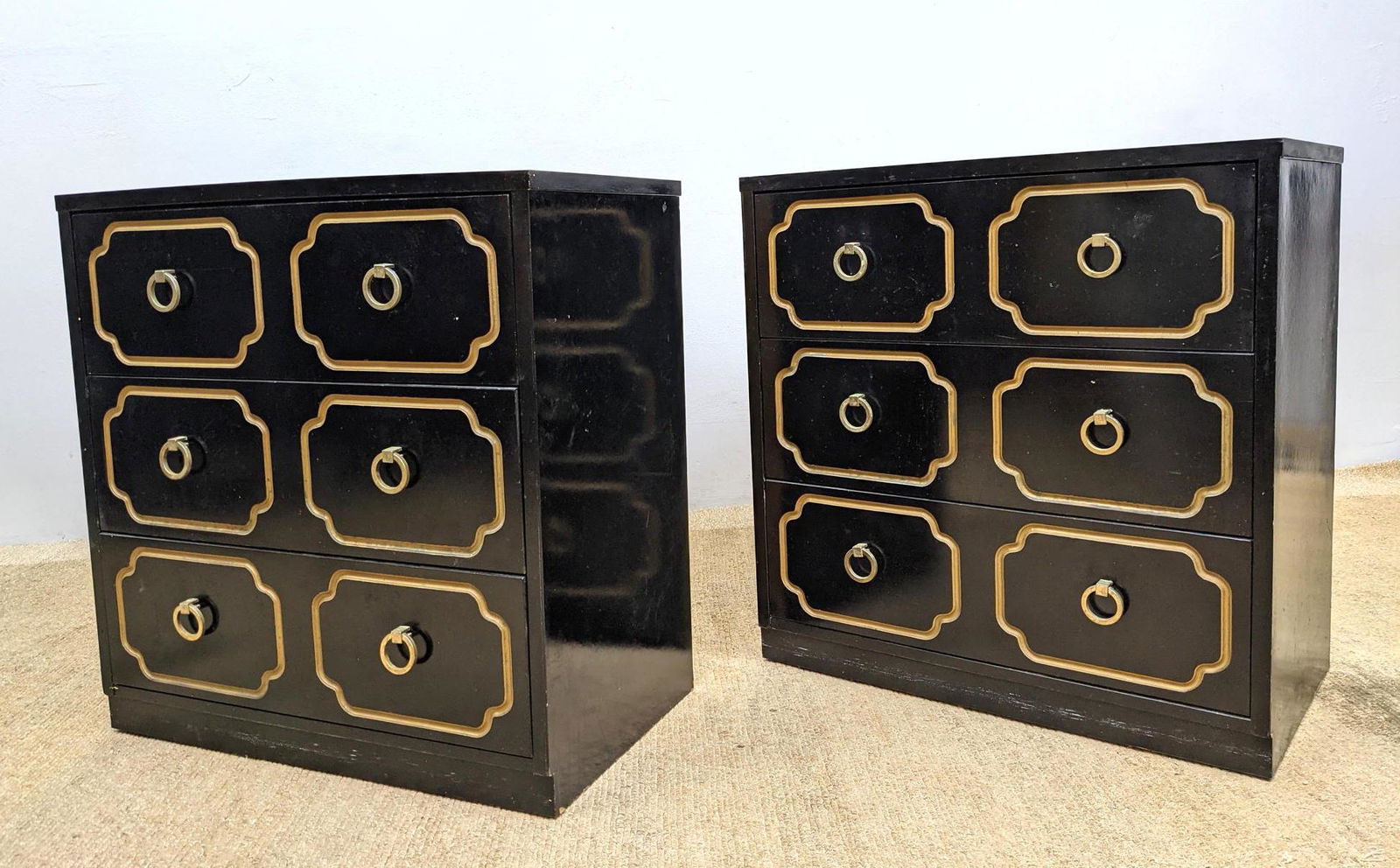 Pair GILLESPIE Dorothy Draper Style Dresser Cabinets. (1 of 15)