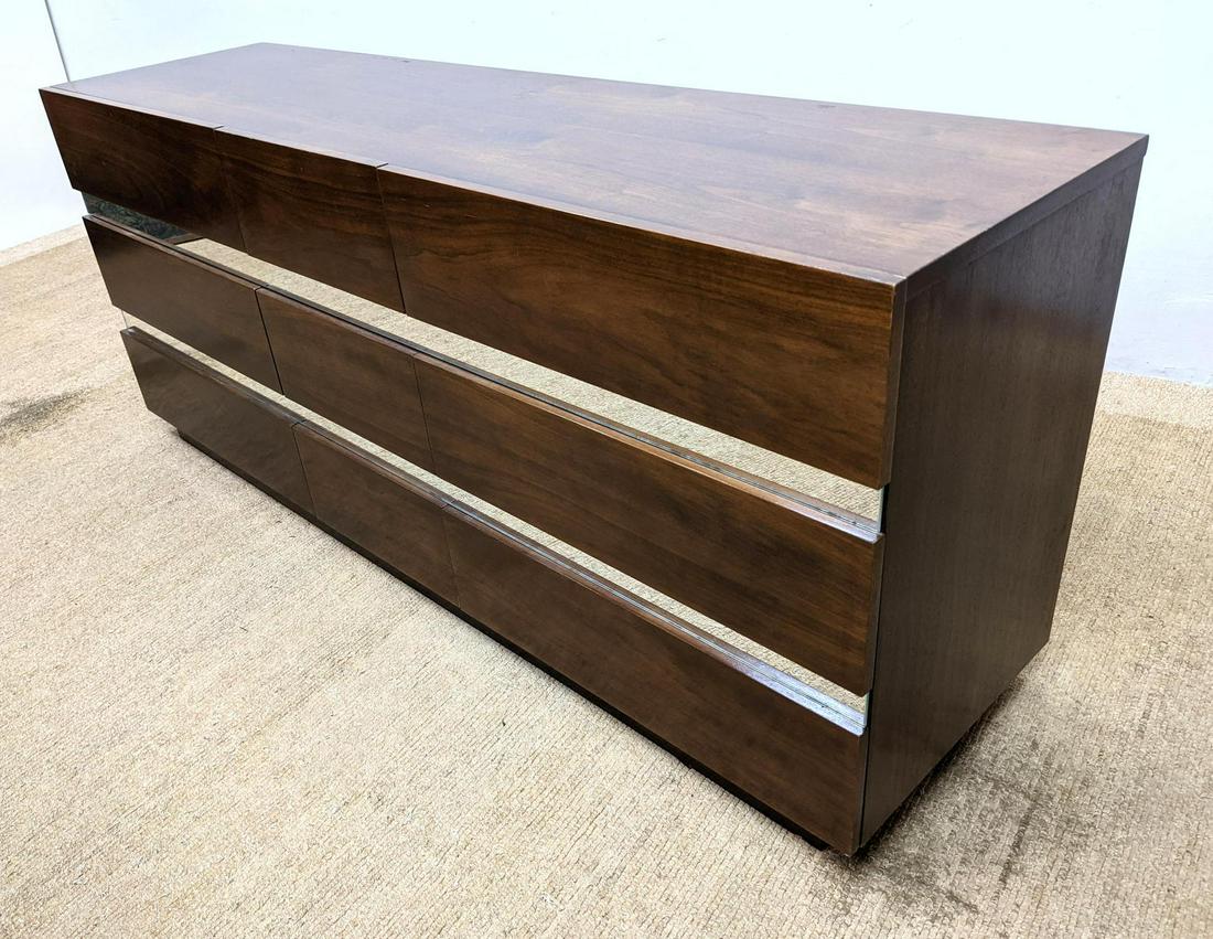 American Modern 9 Drawer Low Chest Dresser with Chrome (1 of 9)