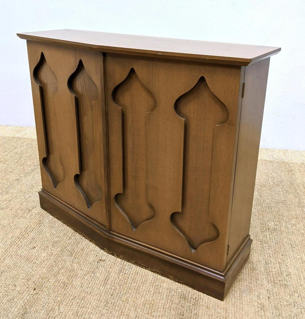 Modernist Storage Cabinet. Gothic style details on doo: Modernist Storage Cabinet. Gothic style details on doors. Platform base-- Dimensions: H: 30 inches: W: 36 inches: D: 12 inches ---