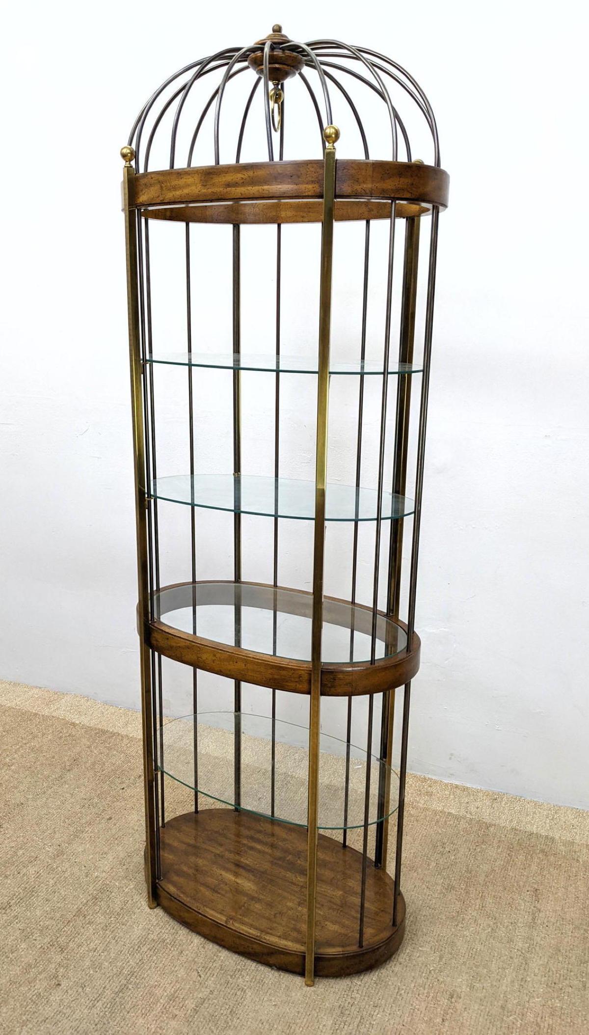 Designer Etagere Shelf Unit. Tall Wood and Mixed Metal (1 of 9)