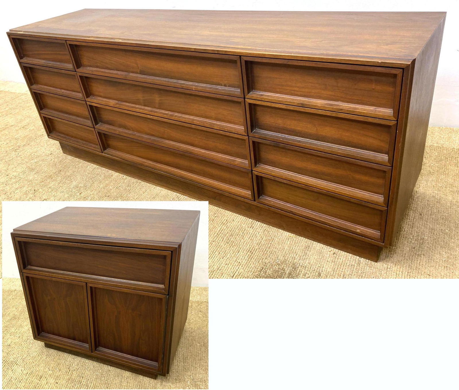 2pcs Brown Saltman:  Low Dresser Chest and Matching Sid (1 of 16)