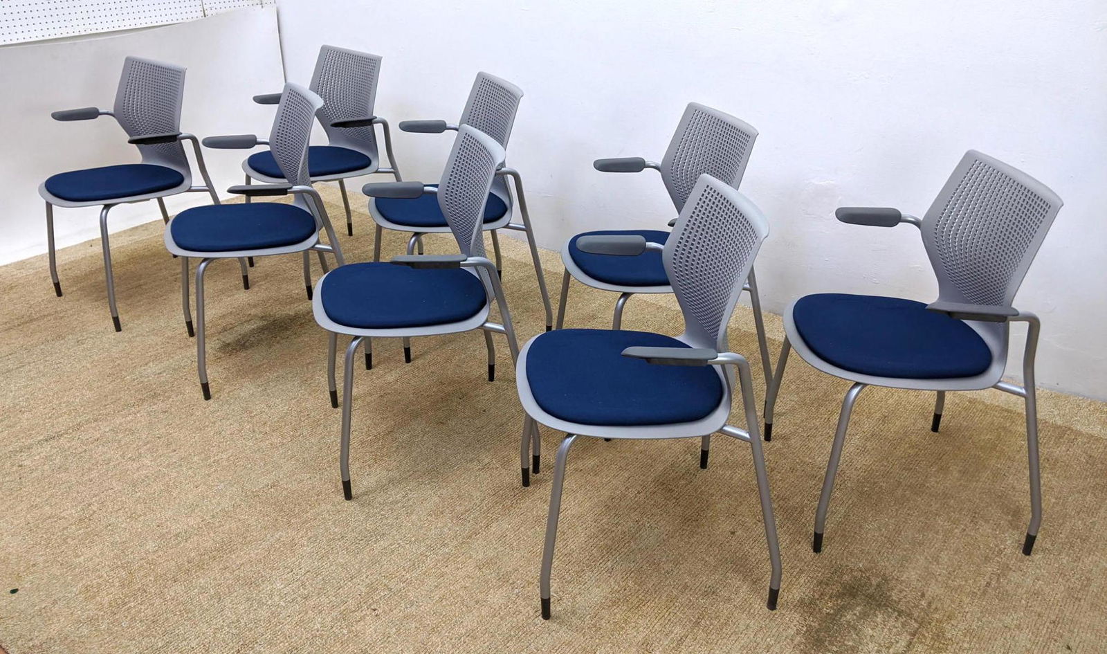Set 8 KNOLL INC Stacking Office Arm Chairs. "MultiGener (1 of 17)