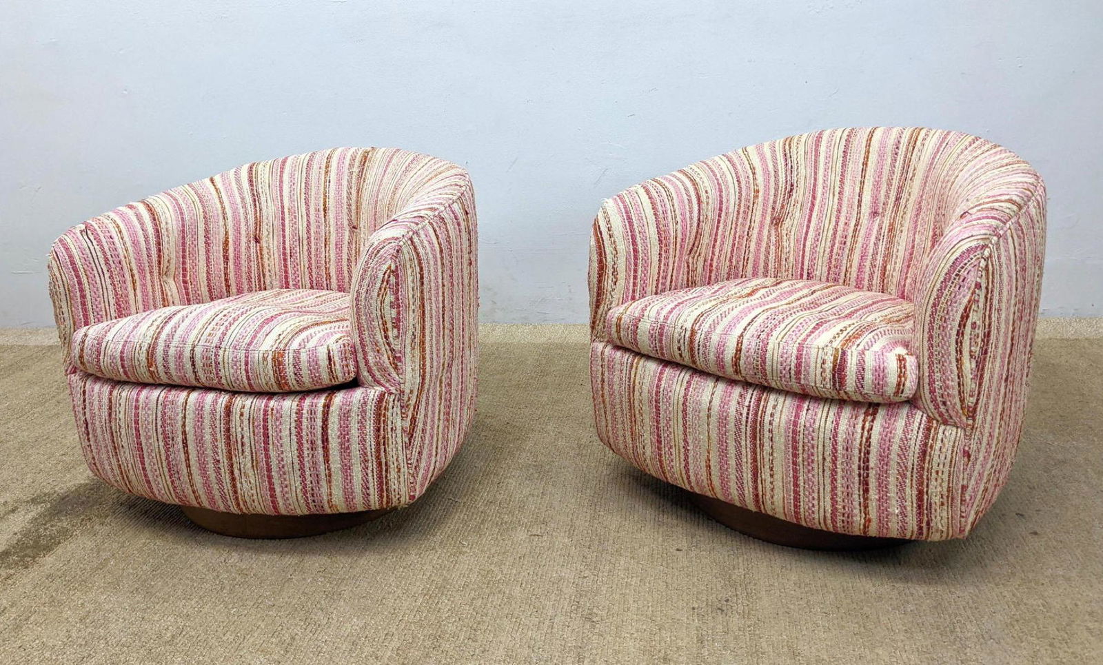 Pair Milo BAUGHMAN Swivel Lounge Chairs. THAYER COGGIN (1 of 13)