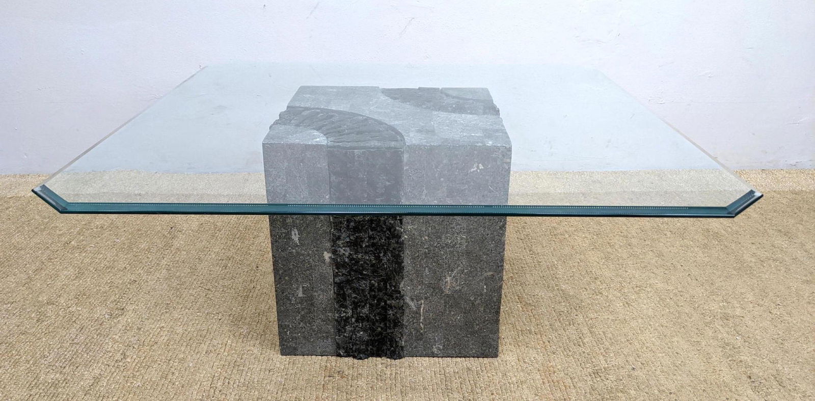 Tessellated Stone and Glass Coffee Cocktail Table. (1 of 10)