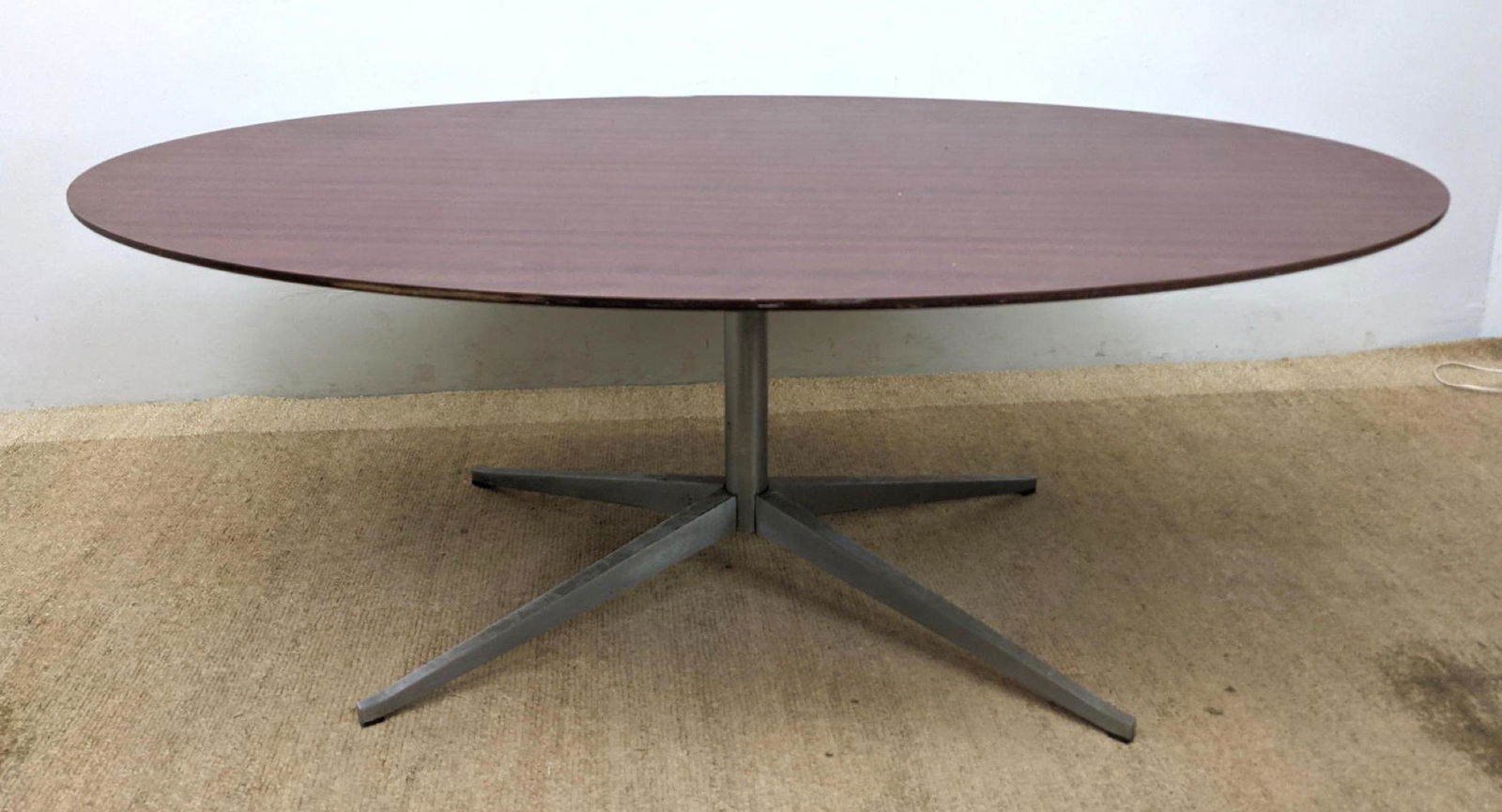 Florence Knoll Oval Top Dining Table. Laminate Top Stee (1 of 14)