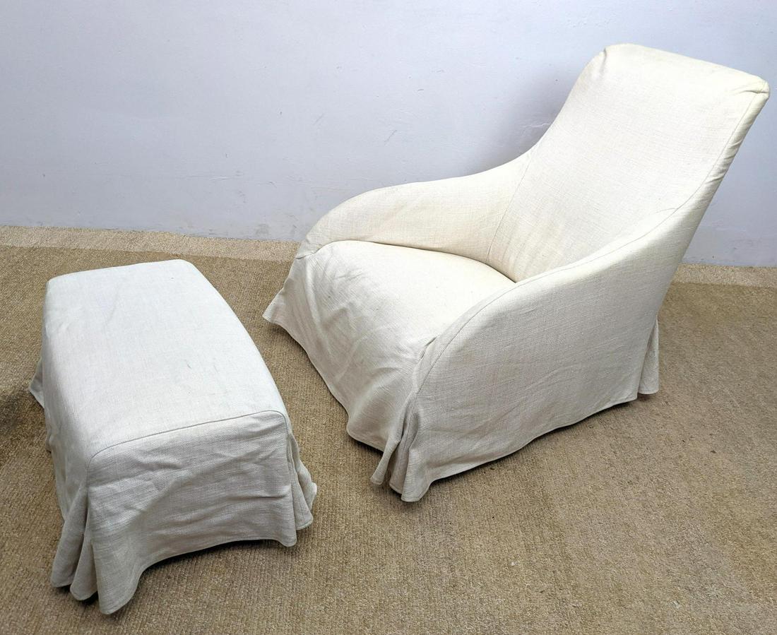 B&B ITALIA "Ghost" Swivel Lounge Chair. Off white slipc (1 of 20)