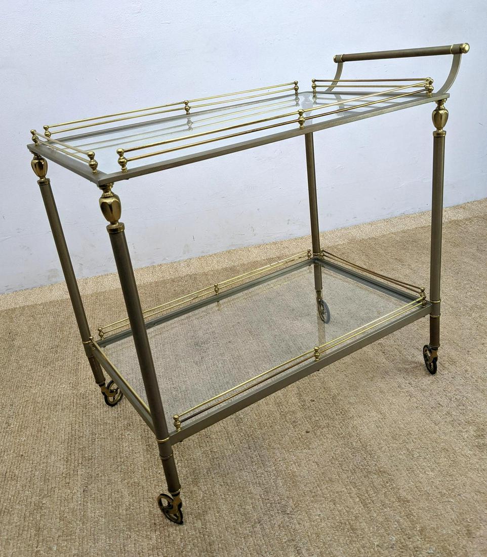 Regency Style Bar Cart Server. Silver and Gold. (1 of 10)