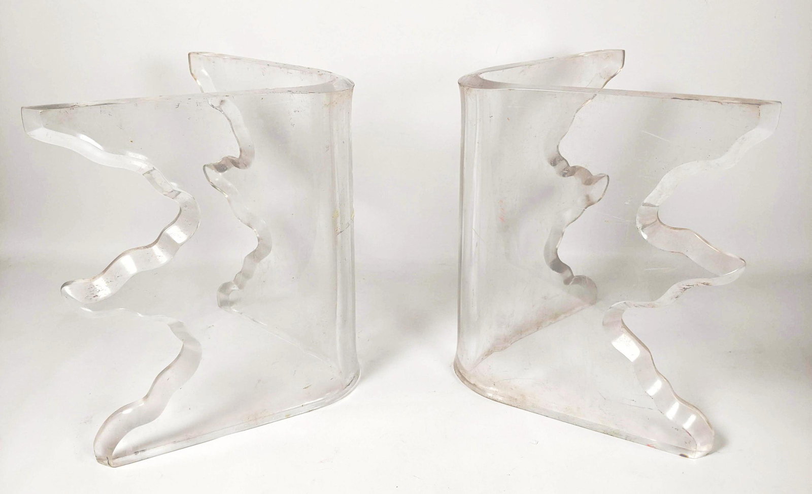 Pr Sculptural Lucite Modernist Table Bases. Coffee Tabl (1 of 10)