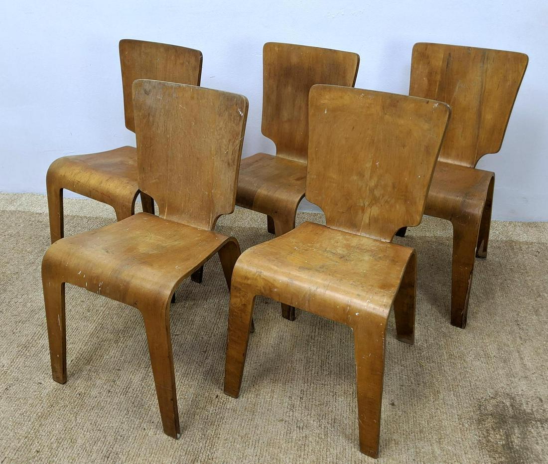 Set 5 Thaden Jordan Molded Plywood Dining Chairs. Simpl