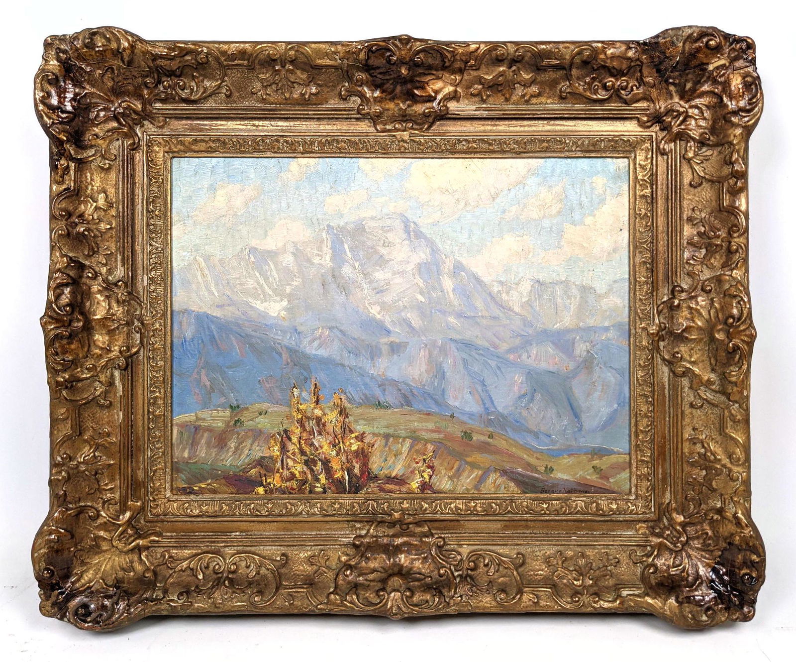 BERNICE HATHAWAY Oil Painting. Mountain Scene. (1 of 9)