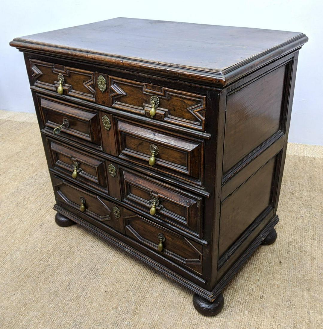 Antique Jacobean Style Low Chest Dresser.  Brass hardwa (1 of 17)