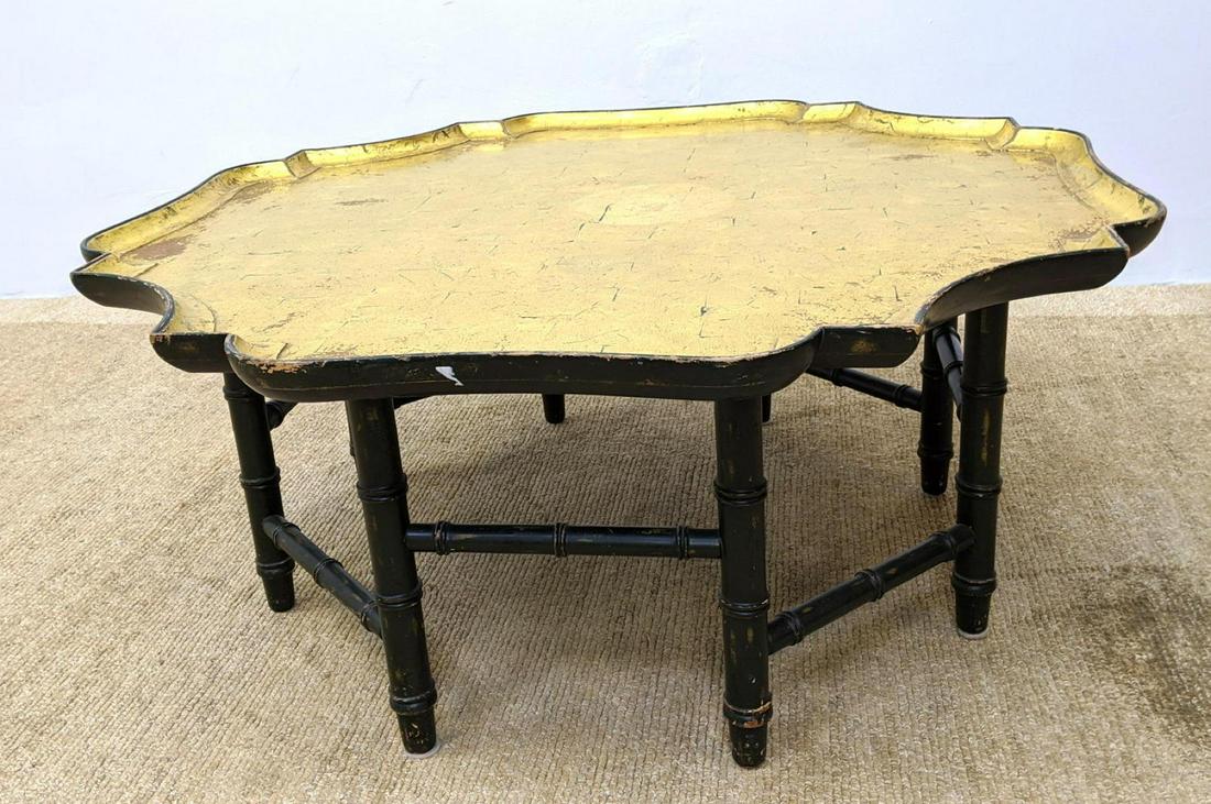 KITTINGER Tray Top style Coffee Table. Faux bamboo wood (1 of 12)