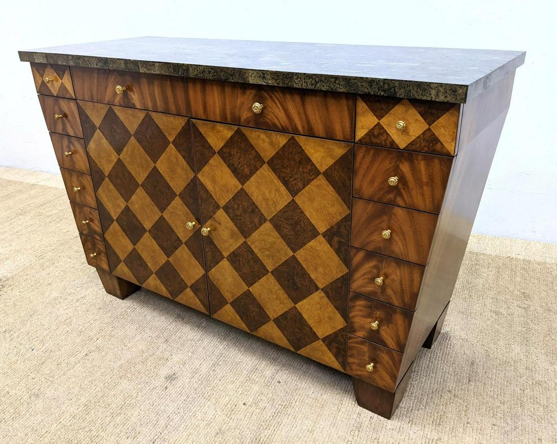 MAITLAND SMITH Inlaid Checkerboard Facade Cabinet Chest (1 of 17)