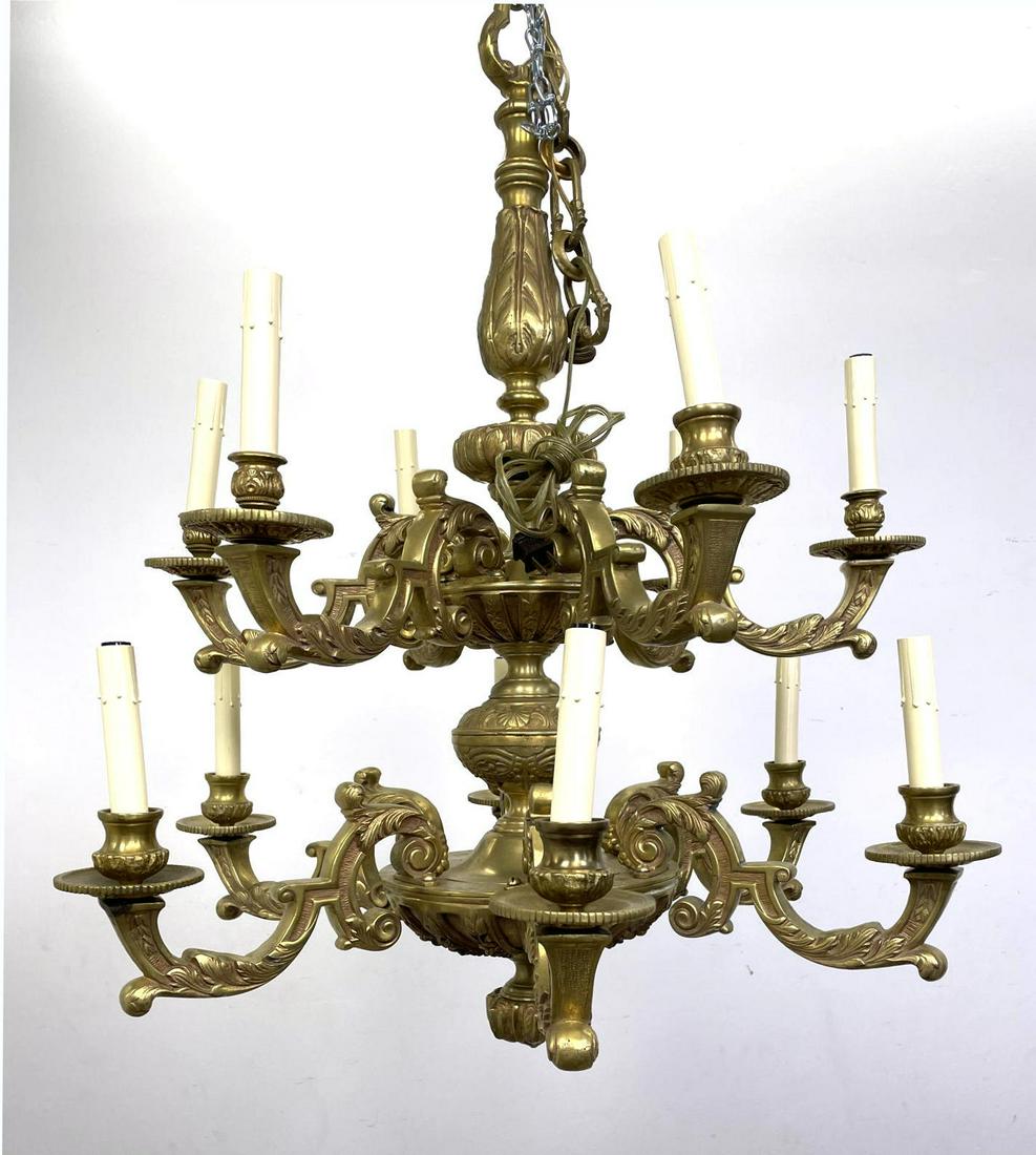 Heavy Cast Bronze Hanging Chandelier Light Fixture. Orn (1 of 19)