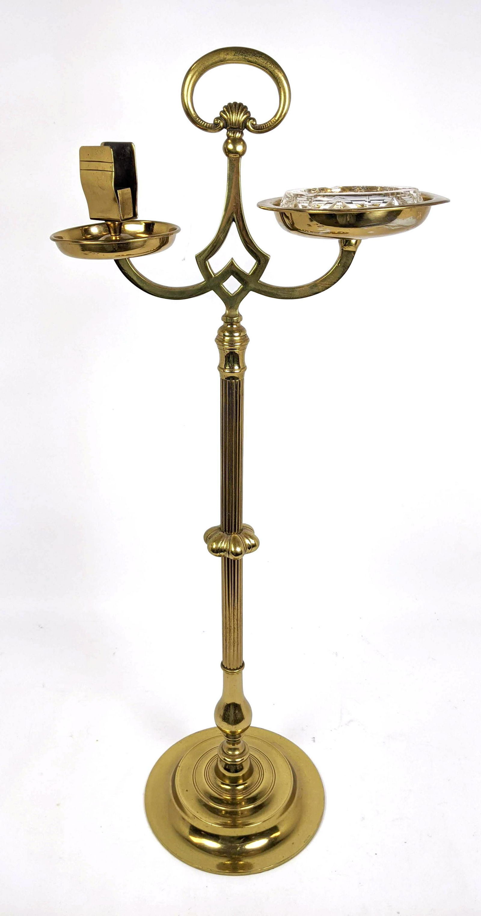 Brass Floor Model Smoking Stand. Ashtray and Matchbook (1 of 13)