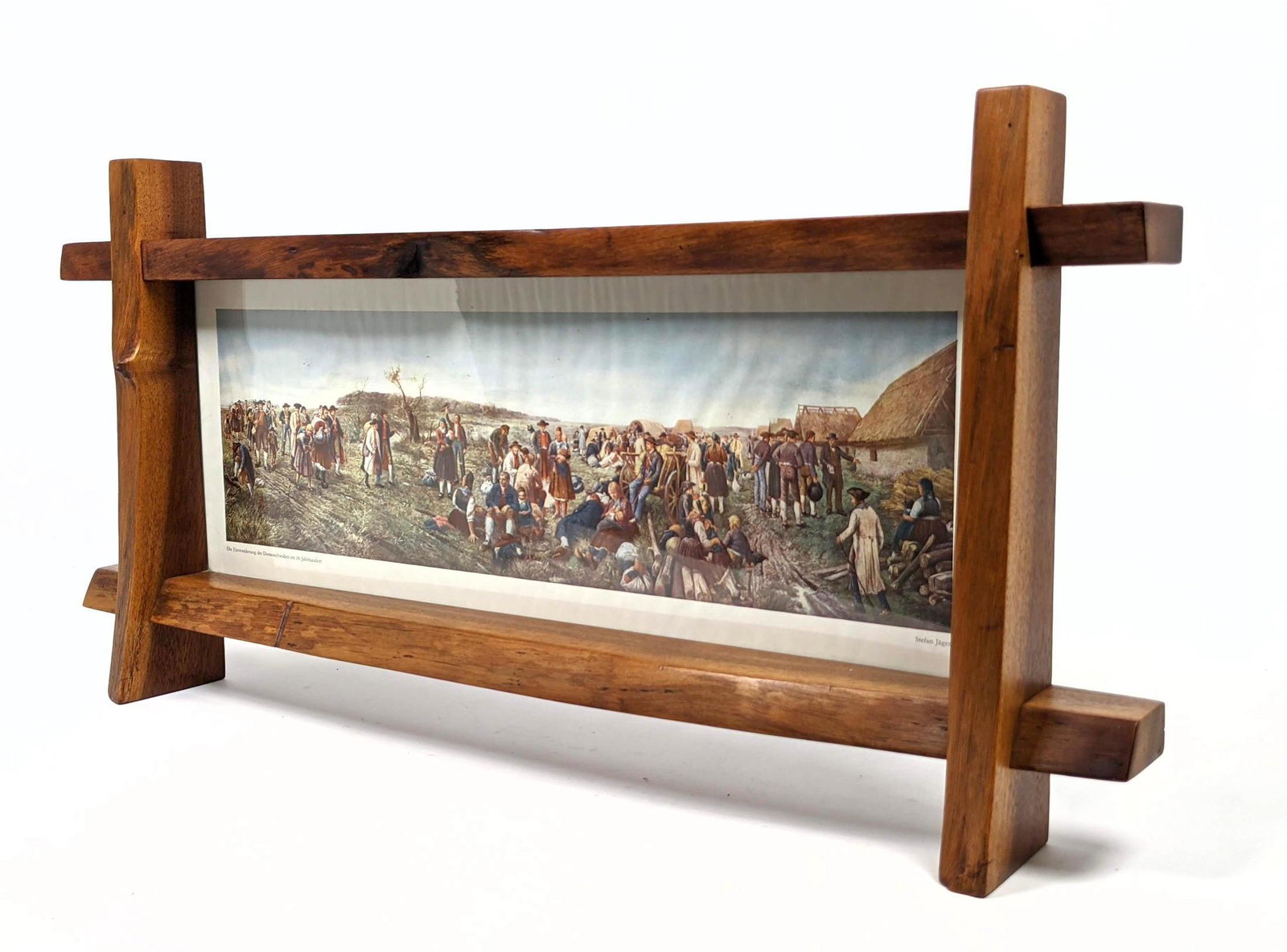In the style of GEORGE NAKASHIMA Frame.: In the style of GEORGE NAKASHIMA, Amer. Woodworker, Walnut Frame. Horizontal. Free Edge. Will Stand or Hang. Note- This is is being sold as "in the style" of George Nakashima. While the item was part 