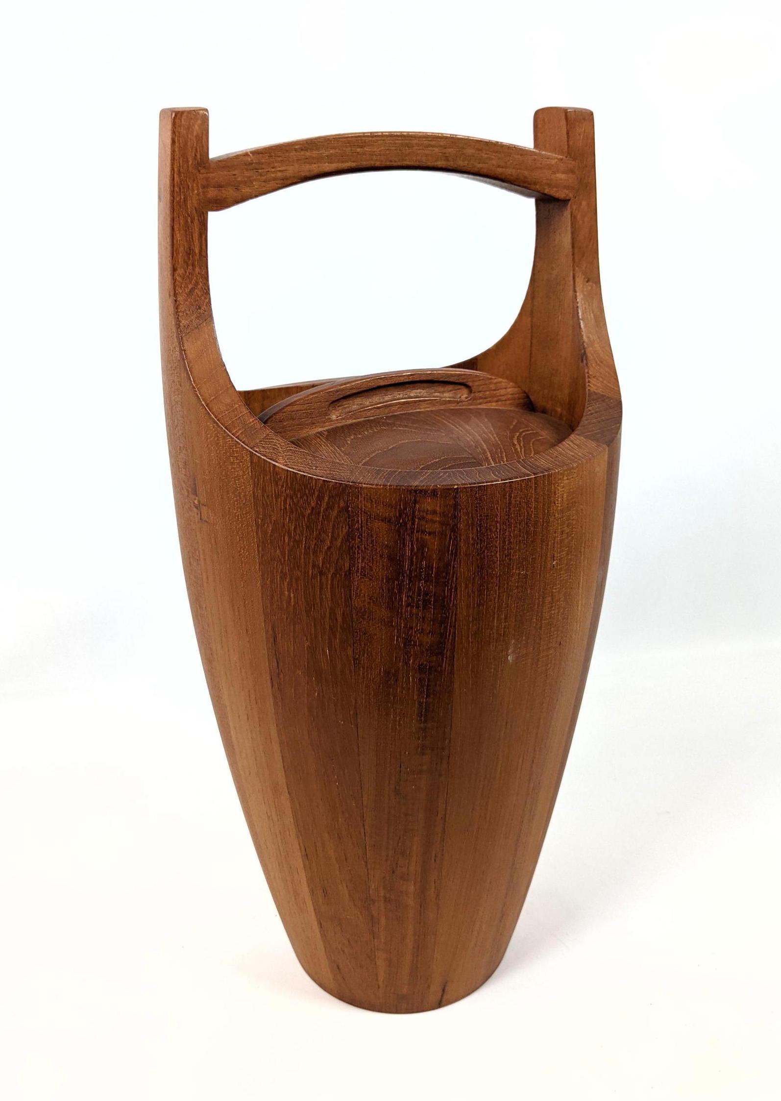 Large Dansk Jens QUISTGAARD Teak Ice Bucket.: Large Dansk Jens QUISTGAARD Teak Ice Bucket. -- Dimensions: H: 19 inches: W: 9 inches: D: 9 inches ---