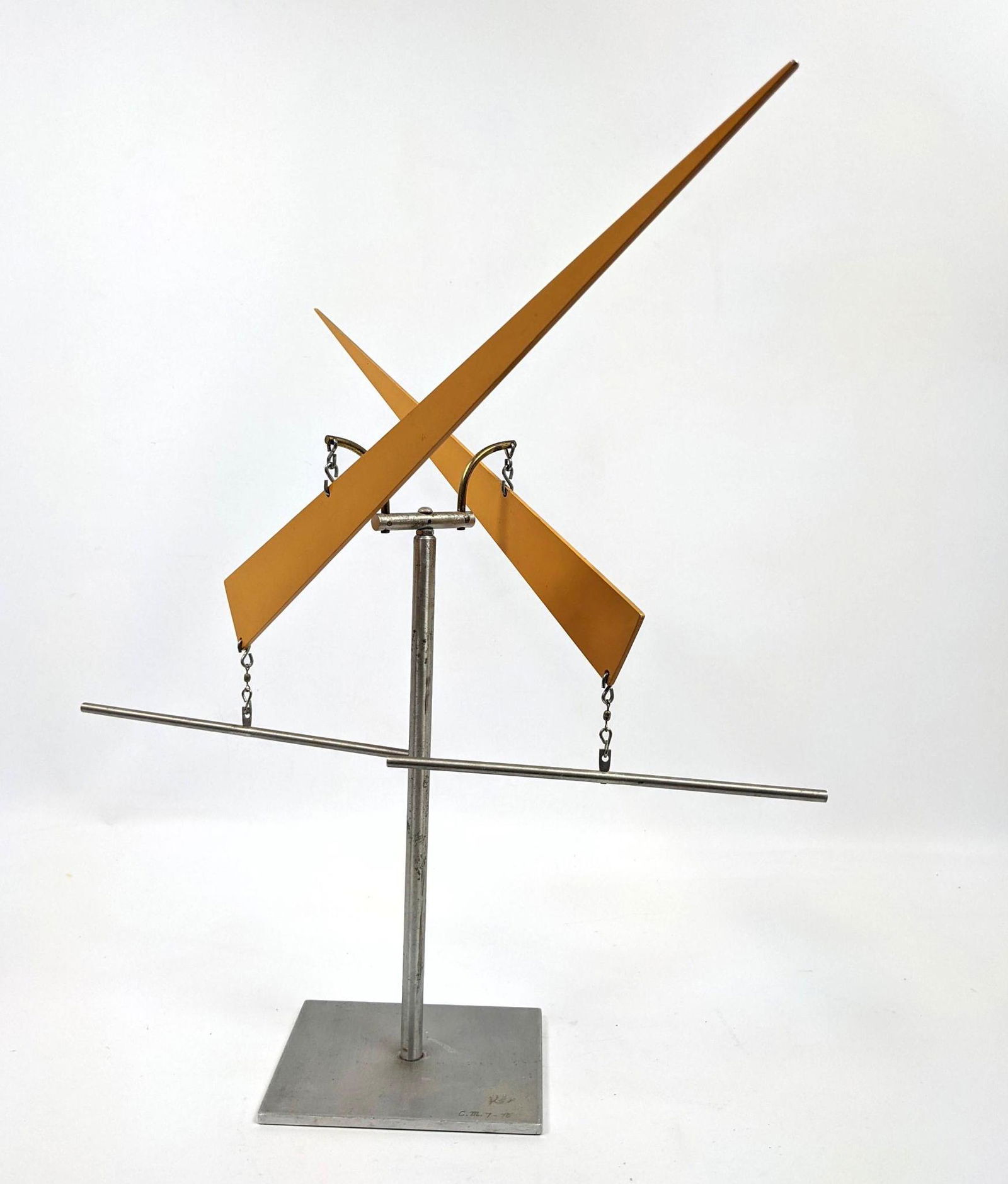 C.M. 75 Mobile Sculpture in the Style of George Rickey.: C.M. 75 Mobile Sculpture in the Style of George Rickey. -- Dimensions: H: 19 inches: W: 24 inches: D: 12 inches ---