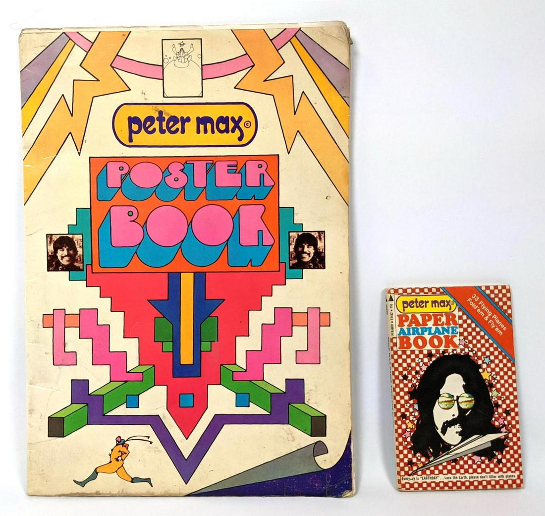 2 pc - PETER MAX : Poster Book and Paper Airplane book.: 2 pc - PETER MAX : Poster Book and Paper Airplane book. 1970. -- Dimensions: H: 16 inches: W: 11.25 inches --- US Shipping charge: $20 Plus insurance at a rate of $1 per hundred.