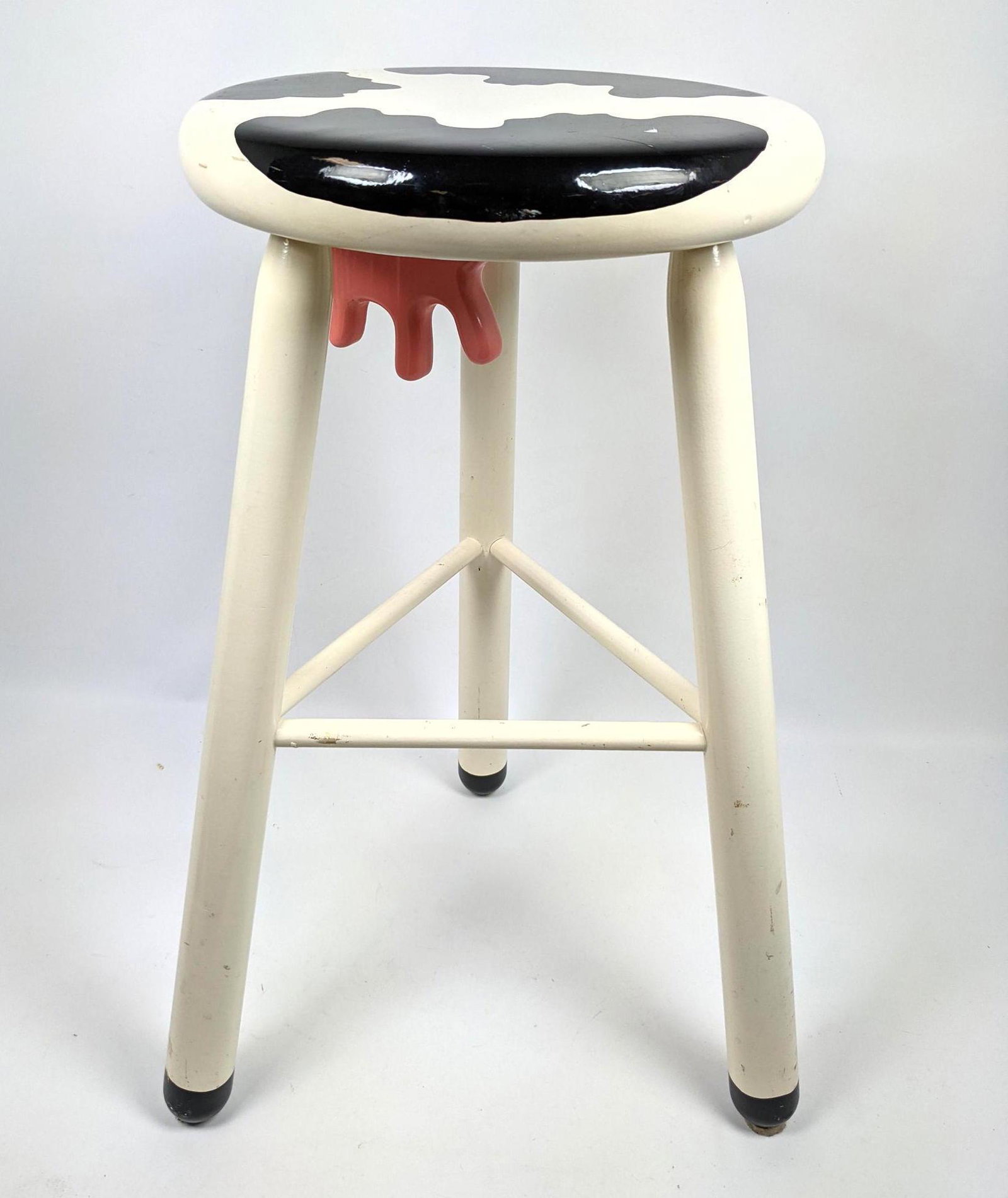 JOHN SOLLINGER Cow Stool with Udders. Vermont Sled Comp: JOHN SOLLINGER Cow Stool with Udders. Vermont Sled Company. 1987-- Dimensions: H: 24 inches: W: 16 inches: D: 16 inches ---