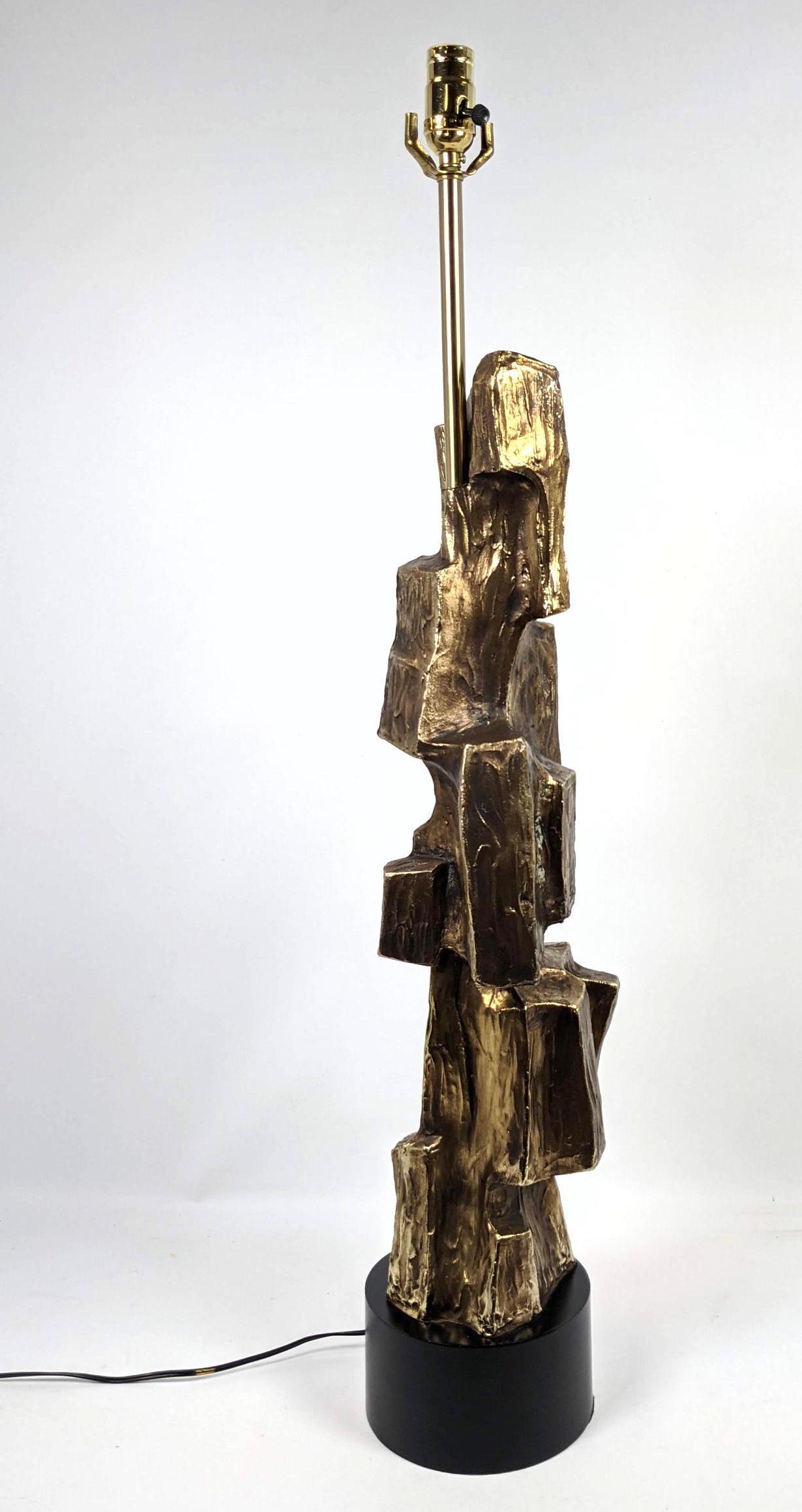 Brutalist MAURIZIO TEMPESTINI for LAUREL Table Lamp. Sc: Brutalist MAURIZIO TEMPESTINI for LAUREL Table Lamp. Sculptural form.-- Dimensions: H: 38 inches: W: 7 inches: D: 7 inches ---