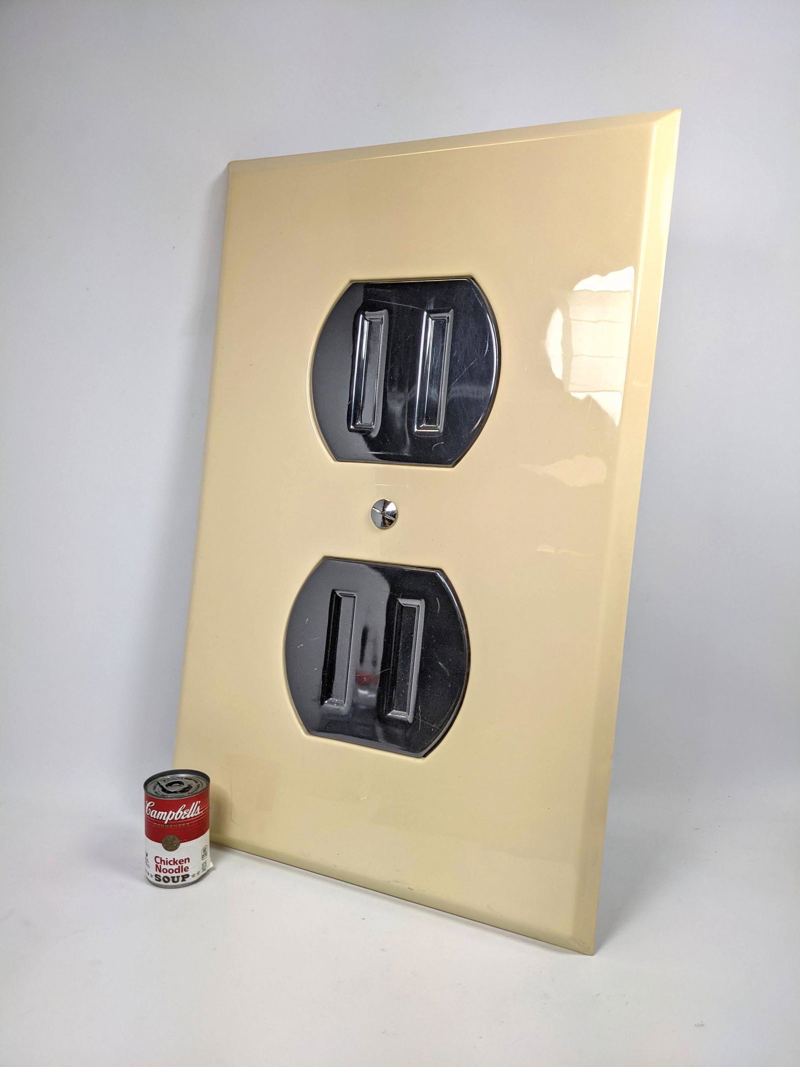 Decorative Oversized Outlet Wall Sculpture. When you n: Decorative Oversized Outlet Wall Sculpture. When you need a lot of power. -- Dimensions: H: 31 inches: W: 20 inches: D: 1 inches ---