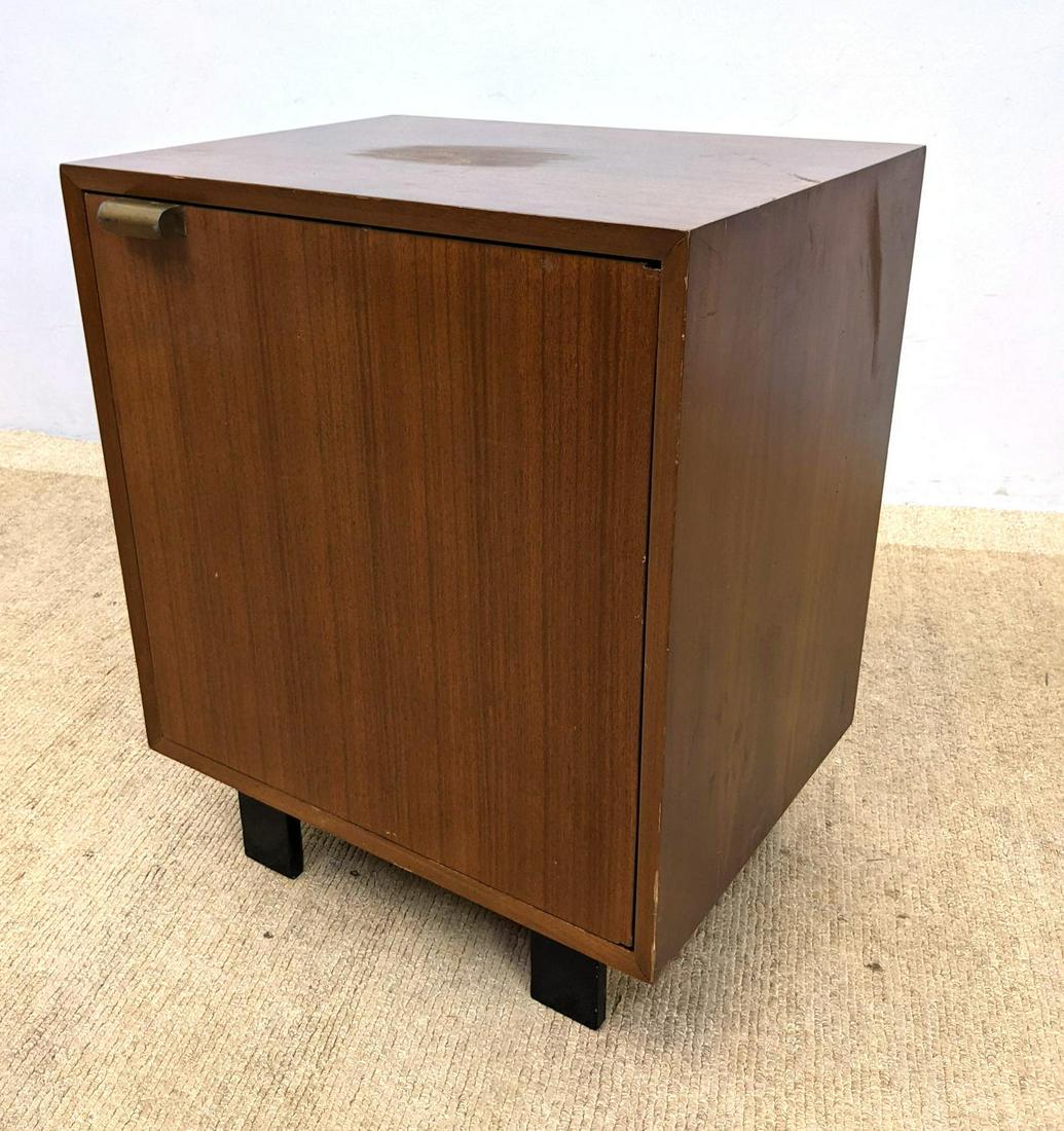 George Nelson American Modern Walnut Cabinet. Single do: George Nelson American Modern Walnut Cabinet. Single door cabinet on ebonized legs. Door not attached-- Dimensions: H: 30 inches: W: 24 inches: D: 18 inches ---