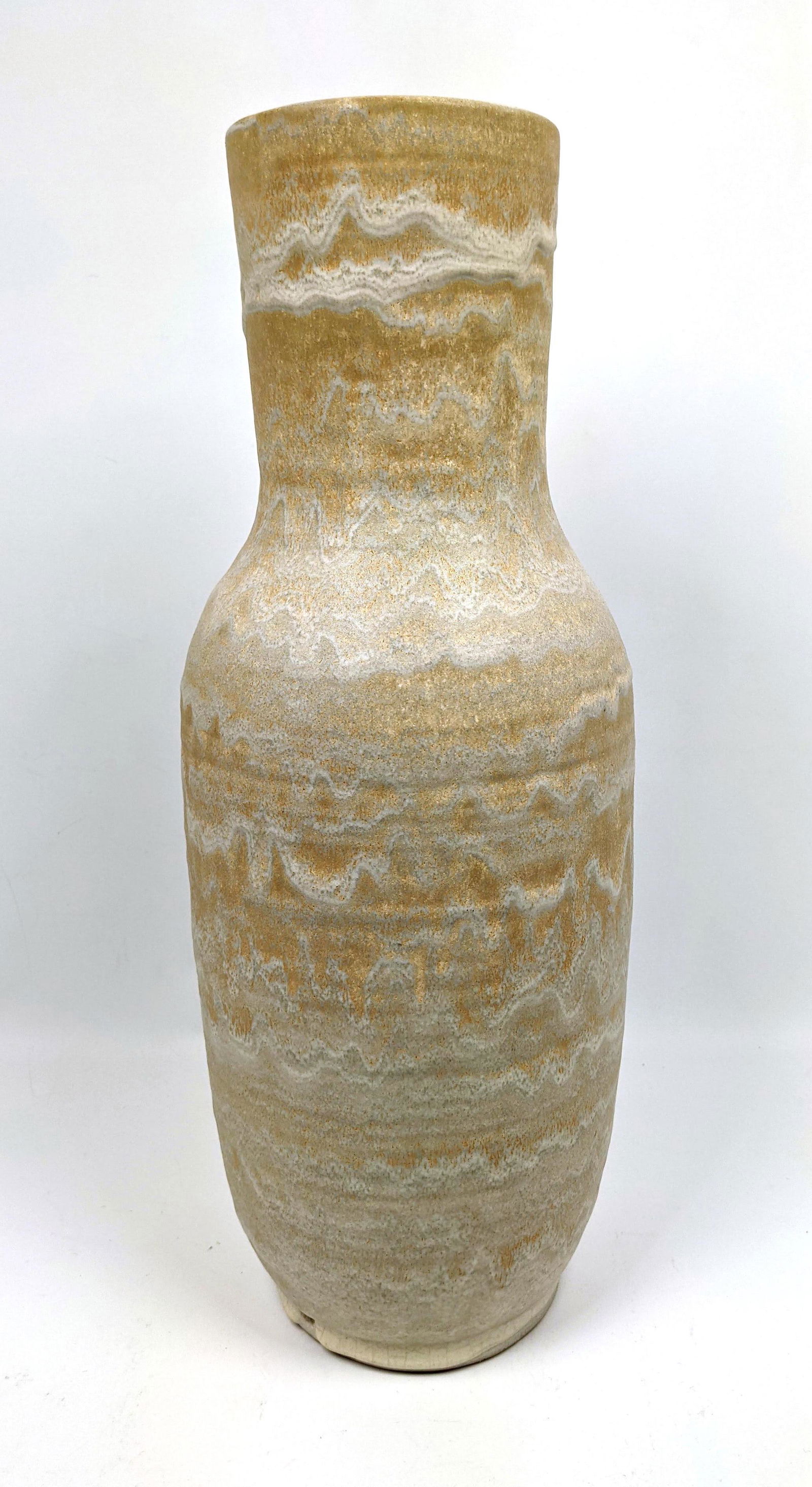 Art Pottery Modernist Table Lamp Base. Tan with volcani (1 of 11)