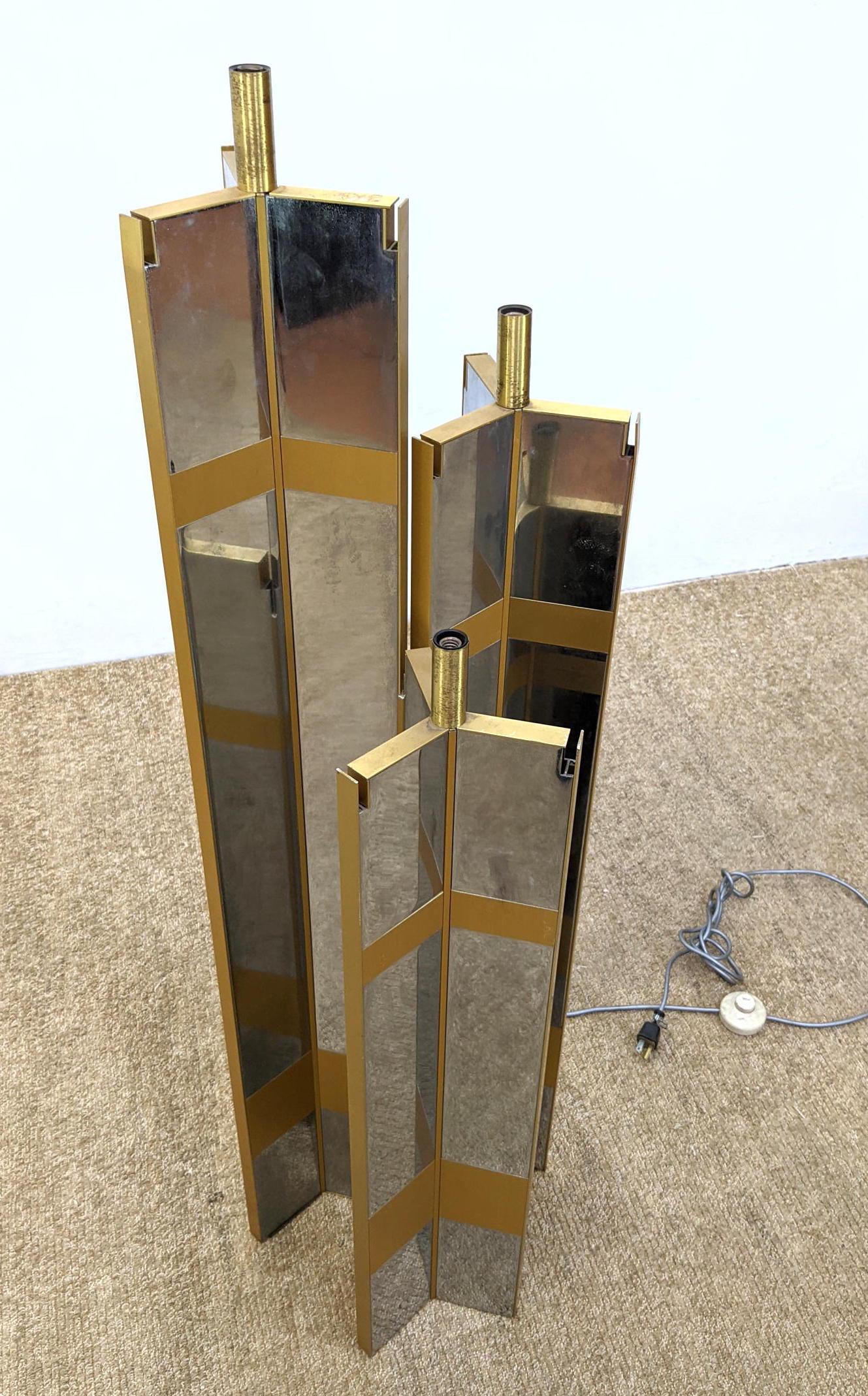 Gaetano Sciolari  Style 3 Level Floor Lamp. Gold and Si (1 of 11)