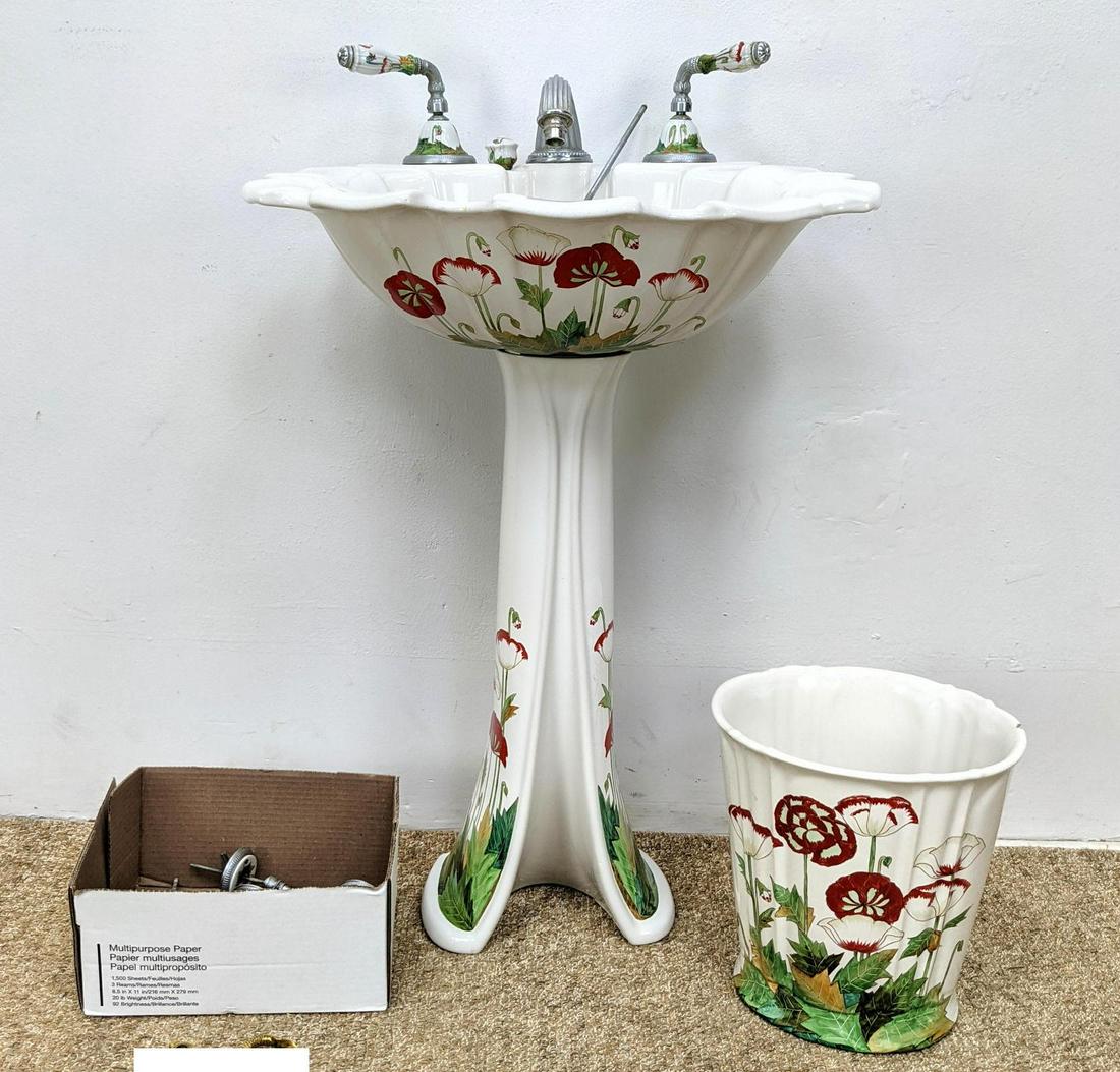 SHERLE WAGNER Bathroom Pedestal Sink and Accessories. D (1 of 11)