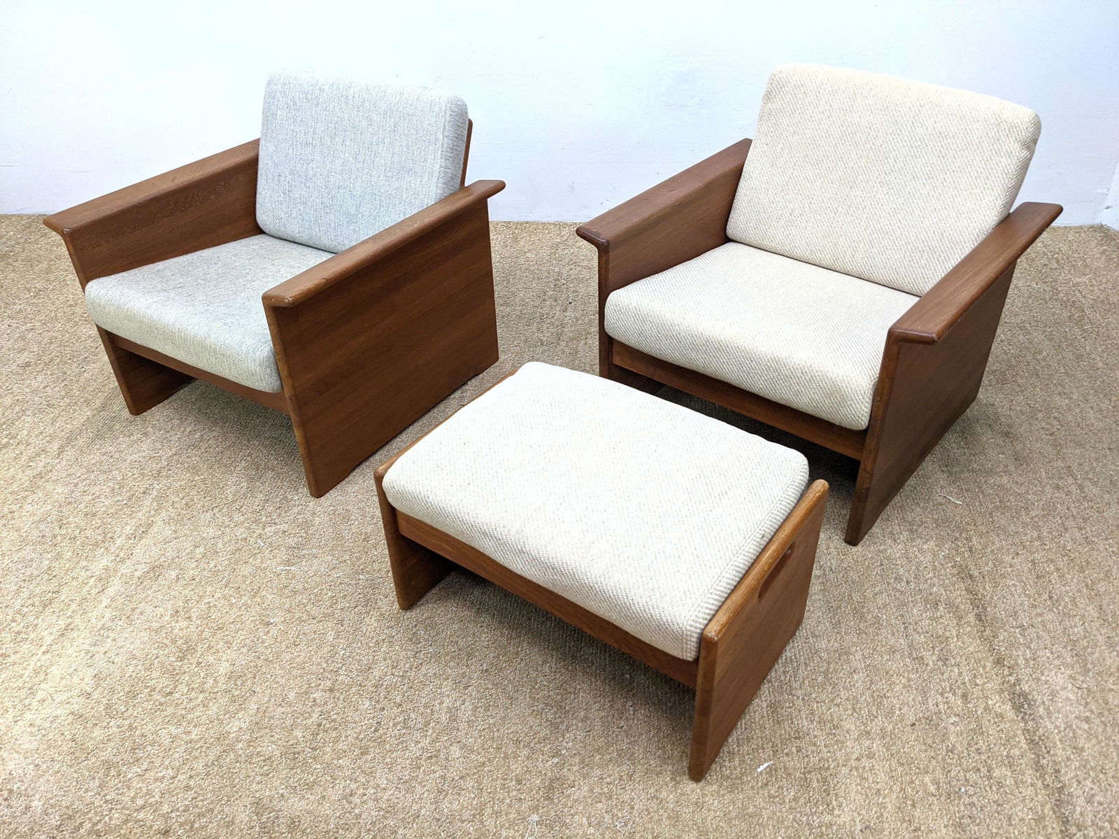 3pc TARM STOLE - OG Danish Modern Lounge Chairs Ottoman (1 of 11)