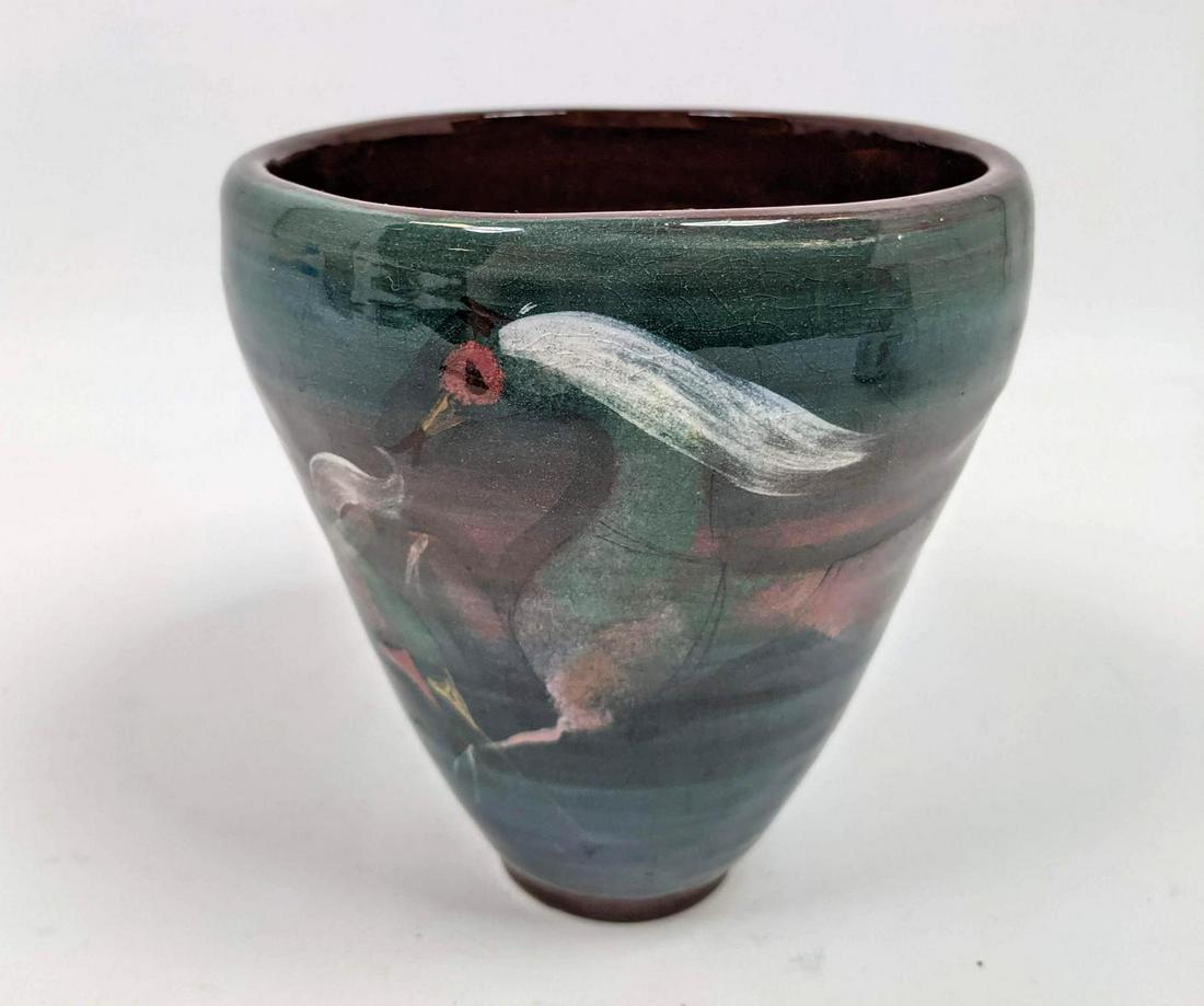 POLIA PILLIN Handcrafted Pottery Ceramic Vase. Hand Pai (1 of 8)