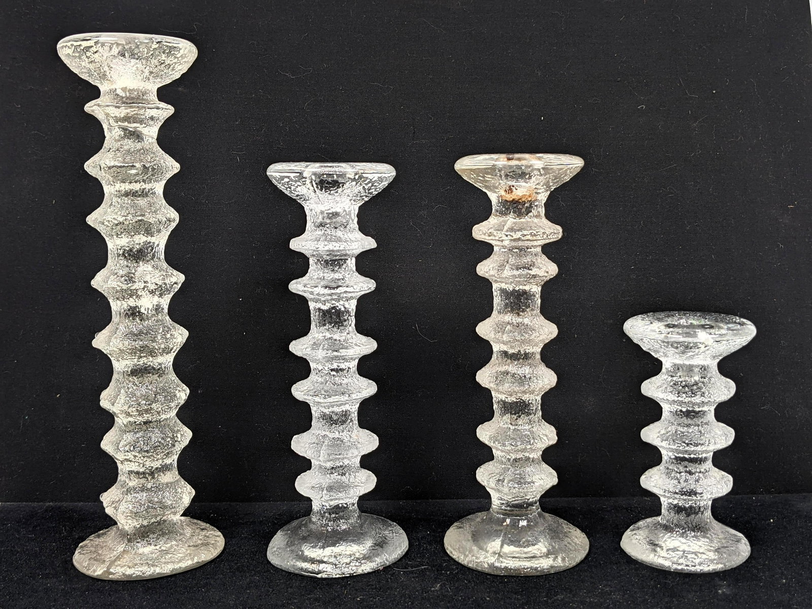 Collection of 4 IITTALA Finland Crystal Candlesticks. V (1 of 9)