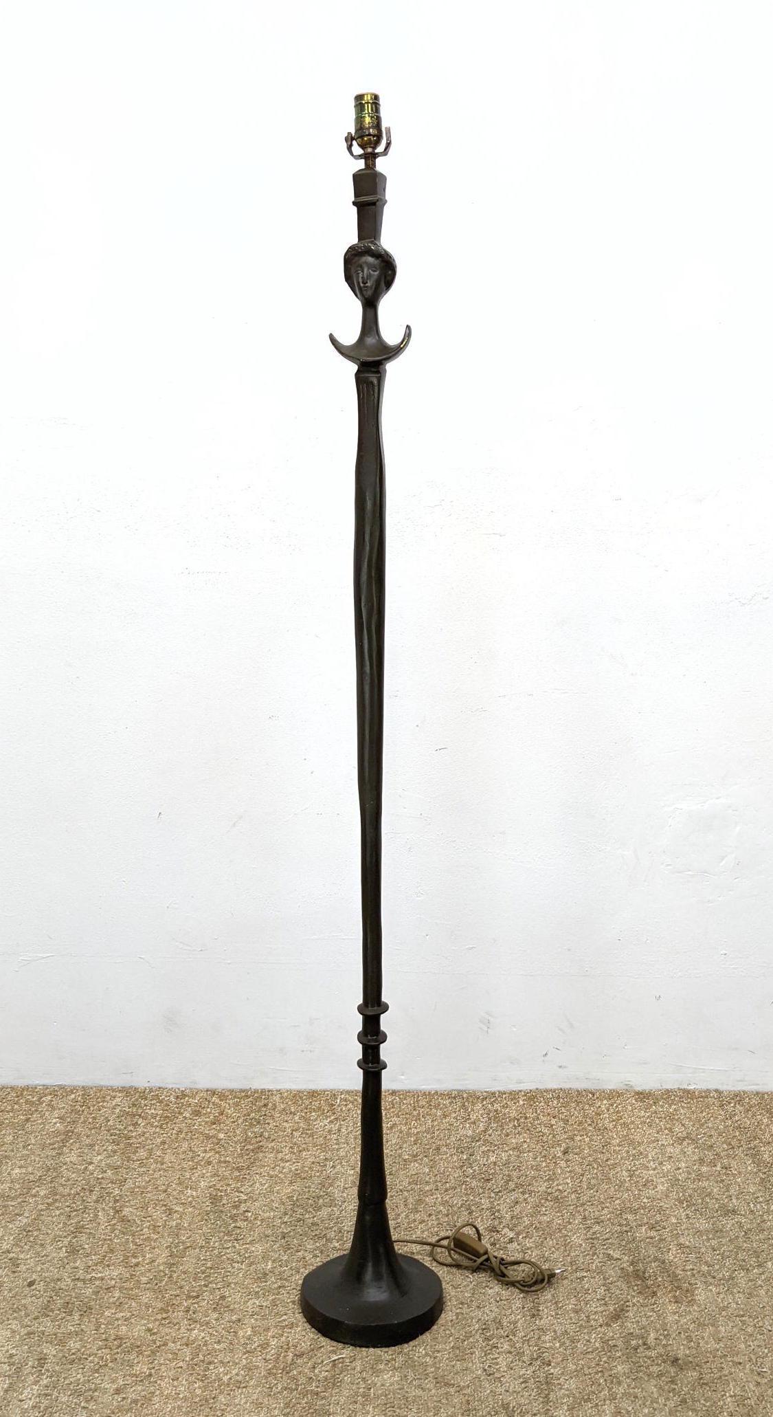 ALBERTO GIACOMETTI Style Bronze Figural Floor Lamp. 'Te (1 of 11)